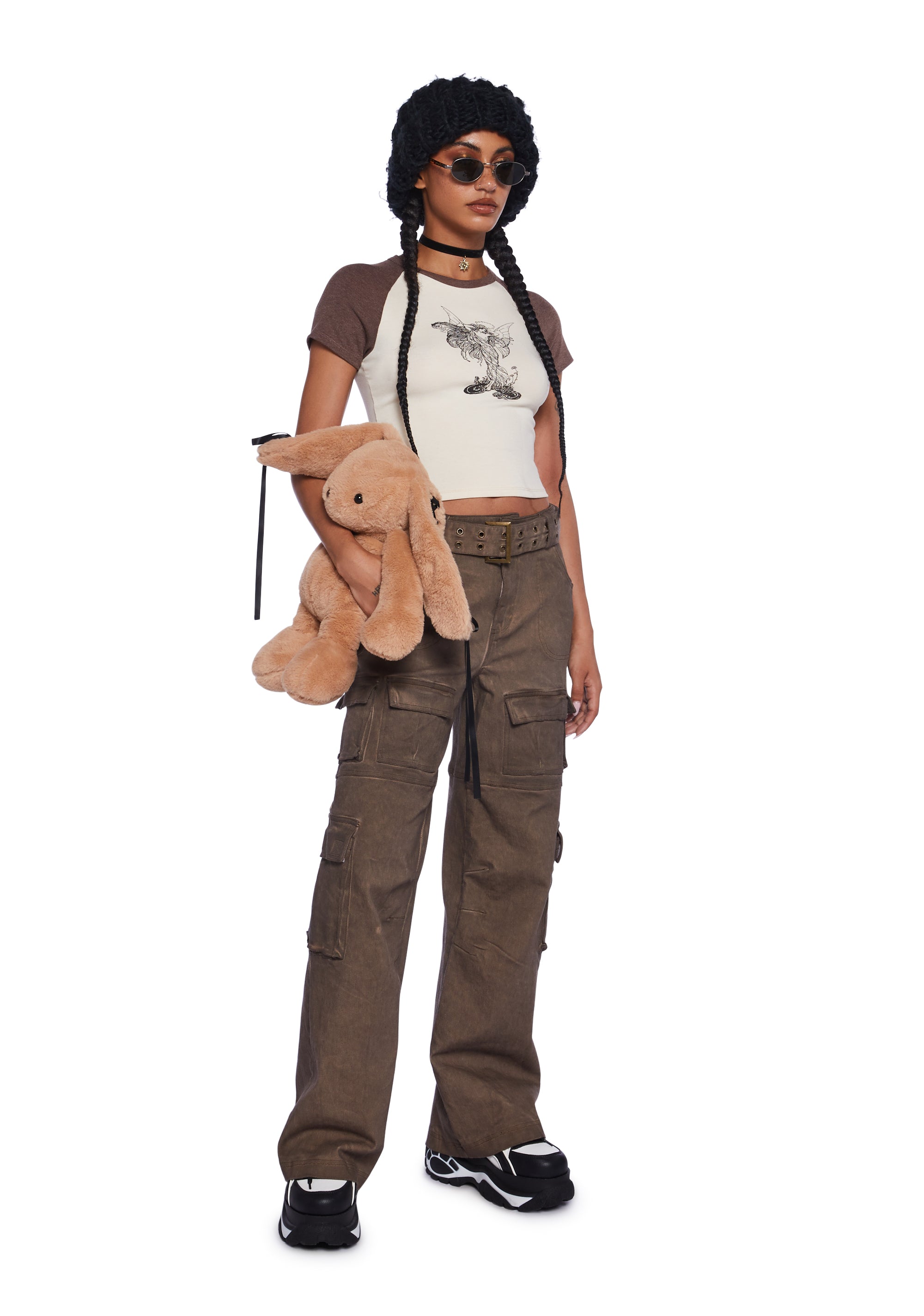 Current Mood Washed Twill Cargo Pants - Brown – Dolls Kill