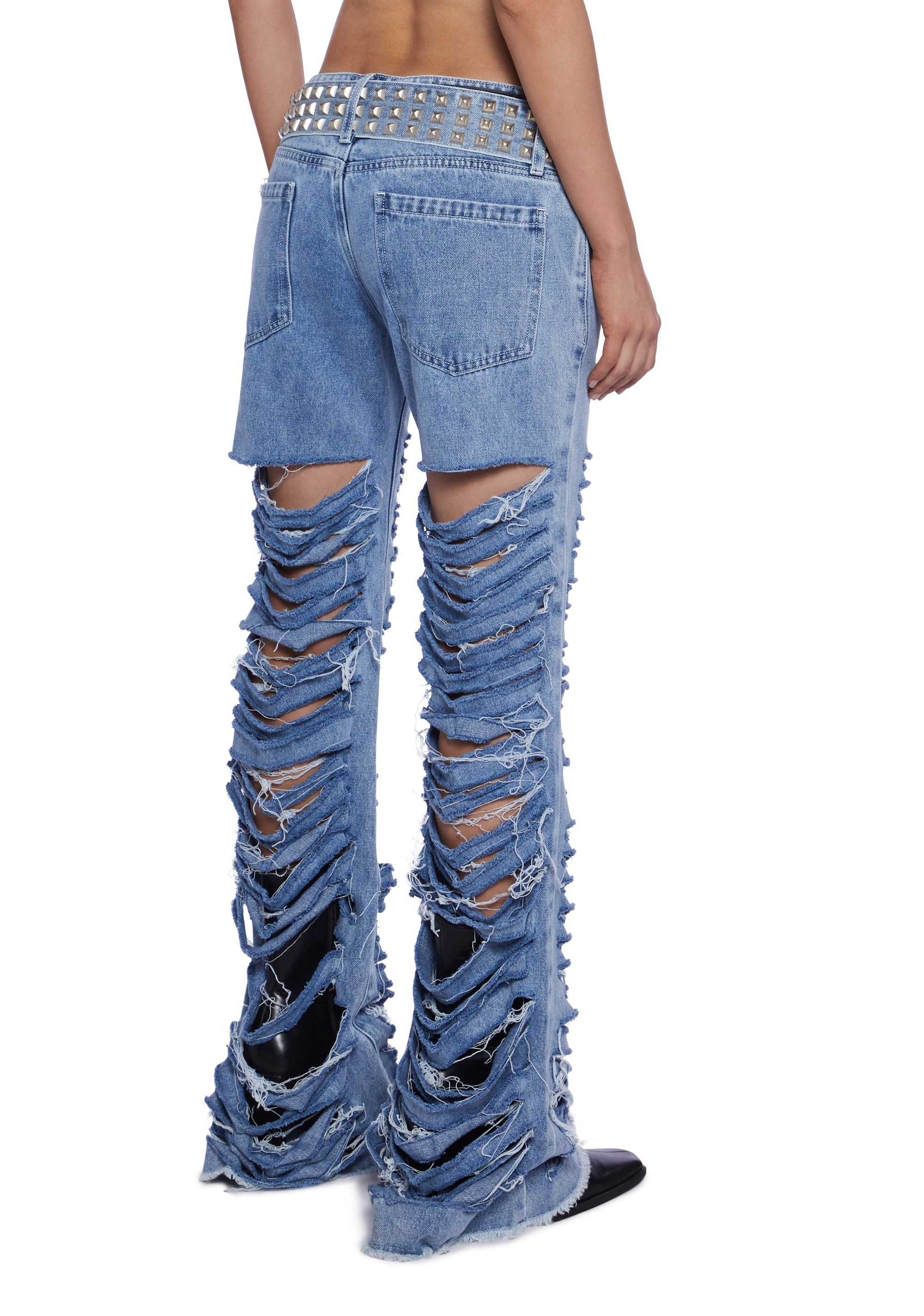 Plus Size - Flared Jean - Distressed Light Wash Plus Size - Flared Jean - Distressed Light Wash