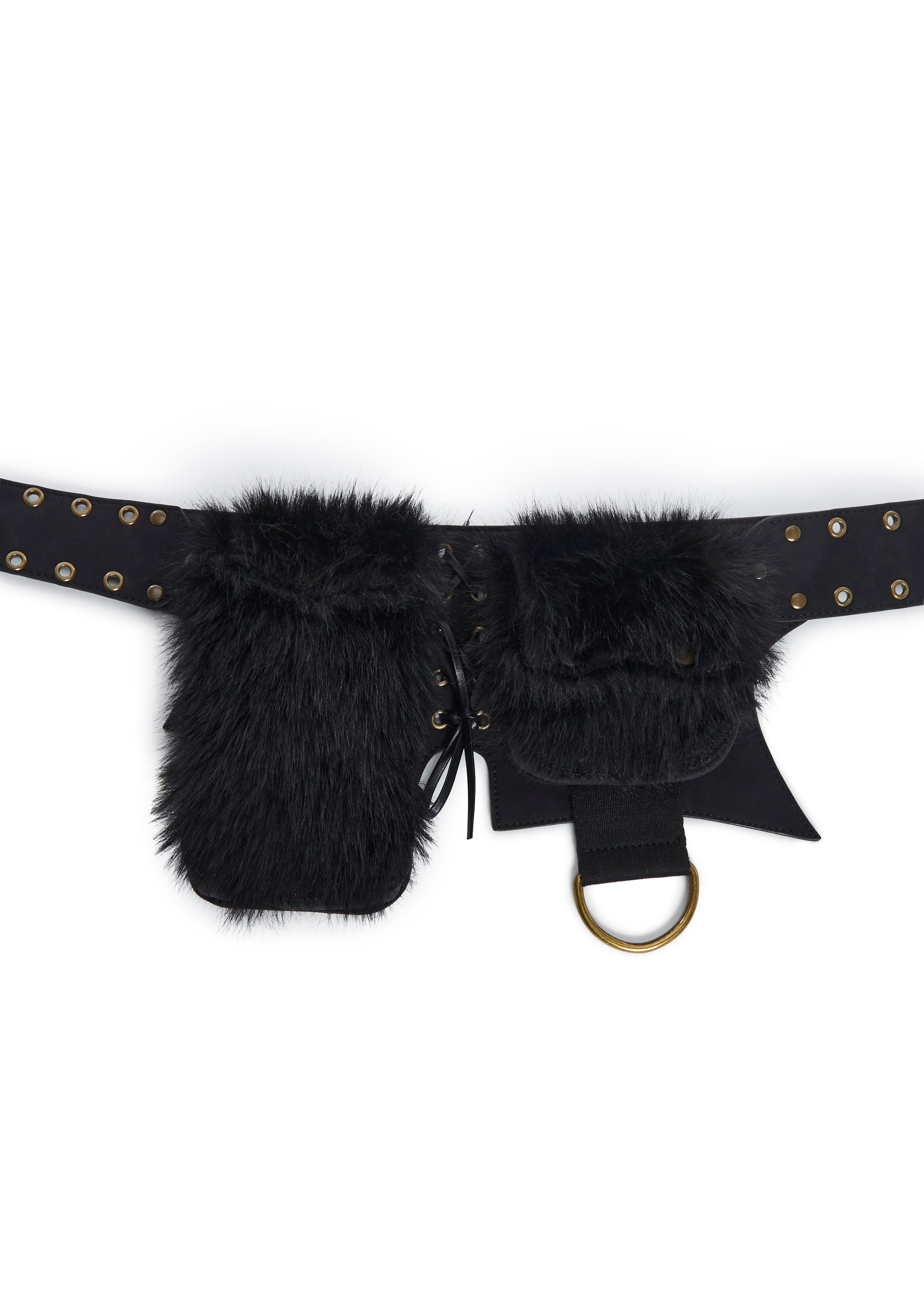 Club Exx Burning Man Vegan Leather And Faux Fur Utility Belt With
