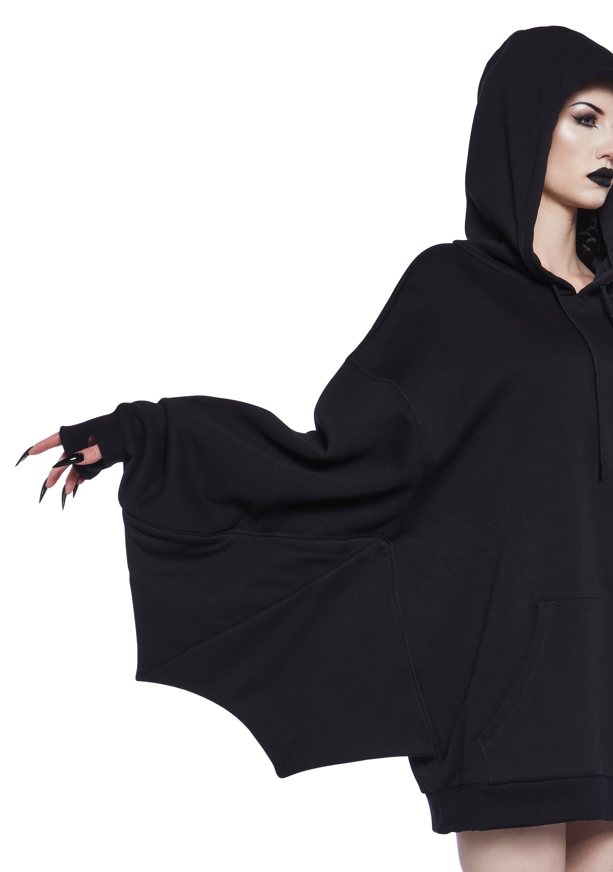 Trickz N' Treatz Oversized Batwing Pullover Hoodie - Black – Dolls