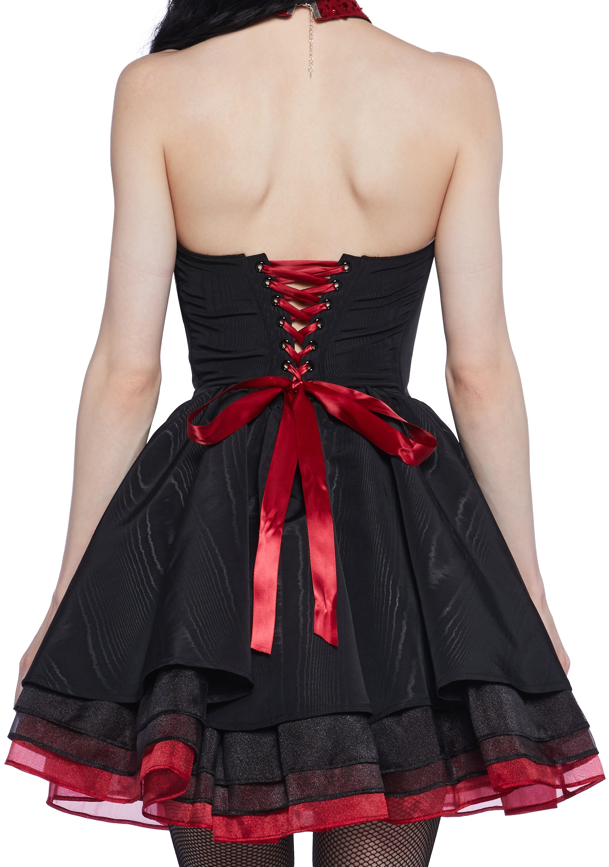 Trickz N' Treatz Bloody Vampire Sequin Strapless Beaded Mini Dress
