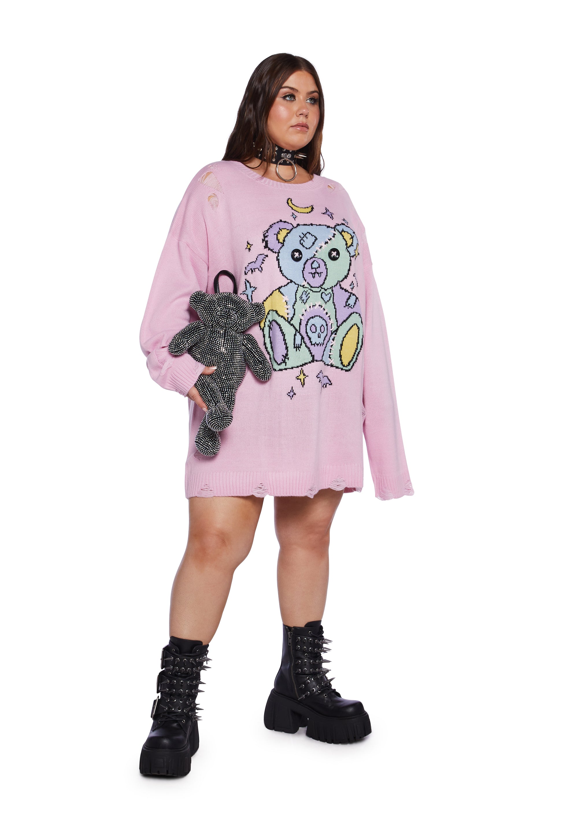 クリスマスファッション Womans Halloween Size Plus Oversized Stitched Distressed トップス