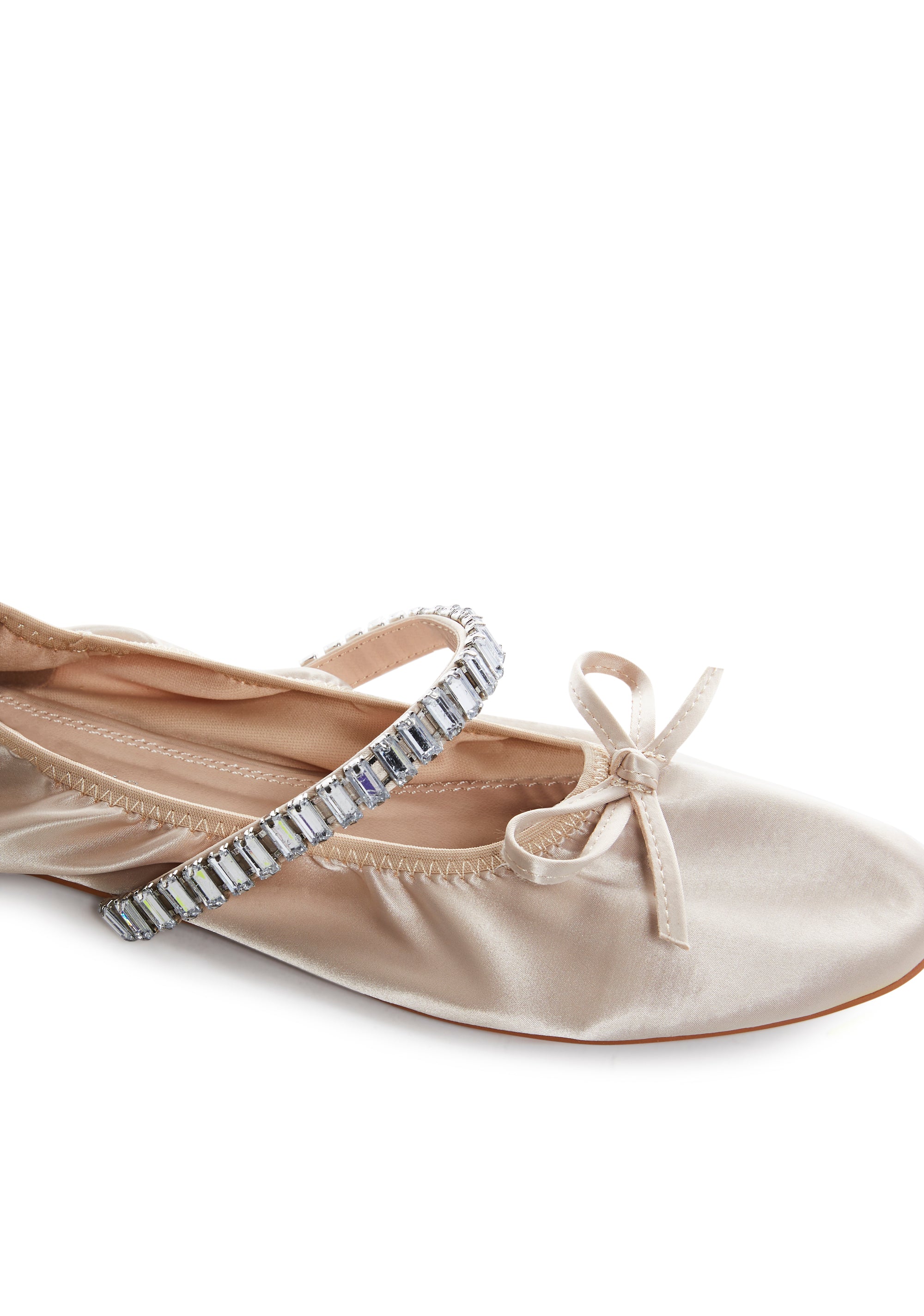 Diamante Ballet Flats Nude
