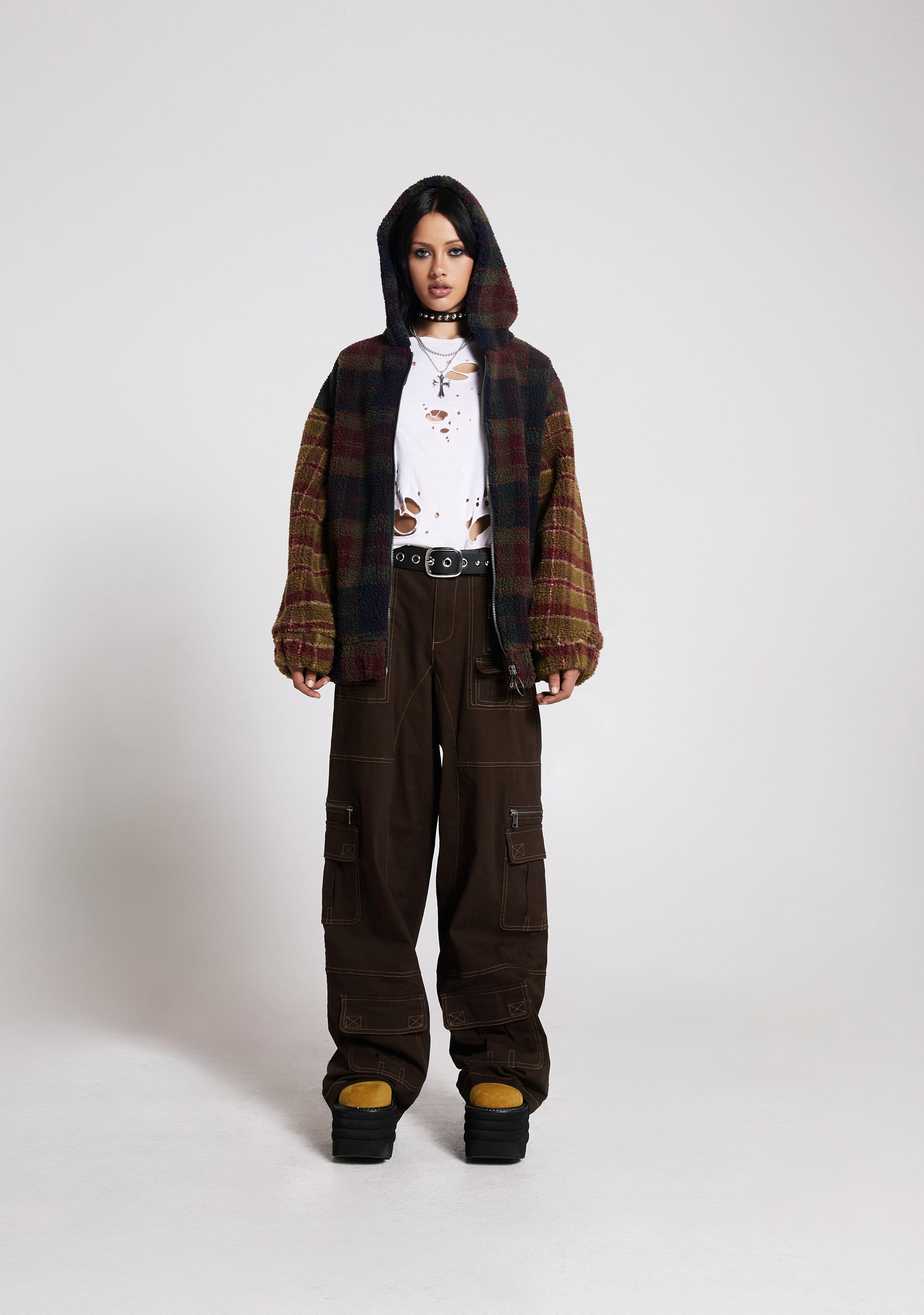2000ARCHIVES★韓国★人気★DAMAGED CARGO PANTS CAMO Zip Cargo Pants - SALE