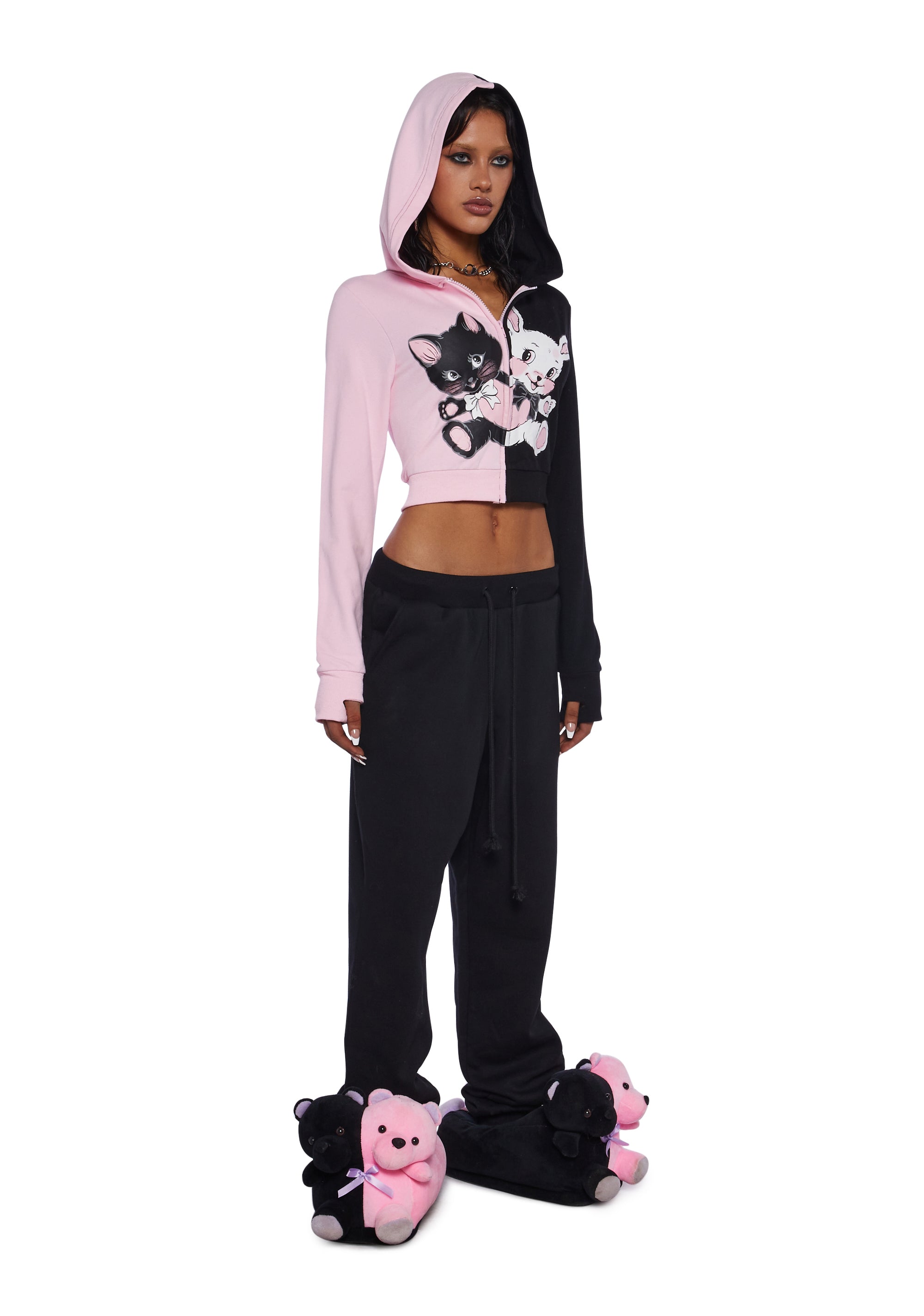 Sugar Thrillz Heart Shaped Pocket Jogger Sweatpants - Black