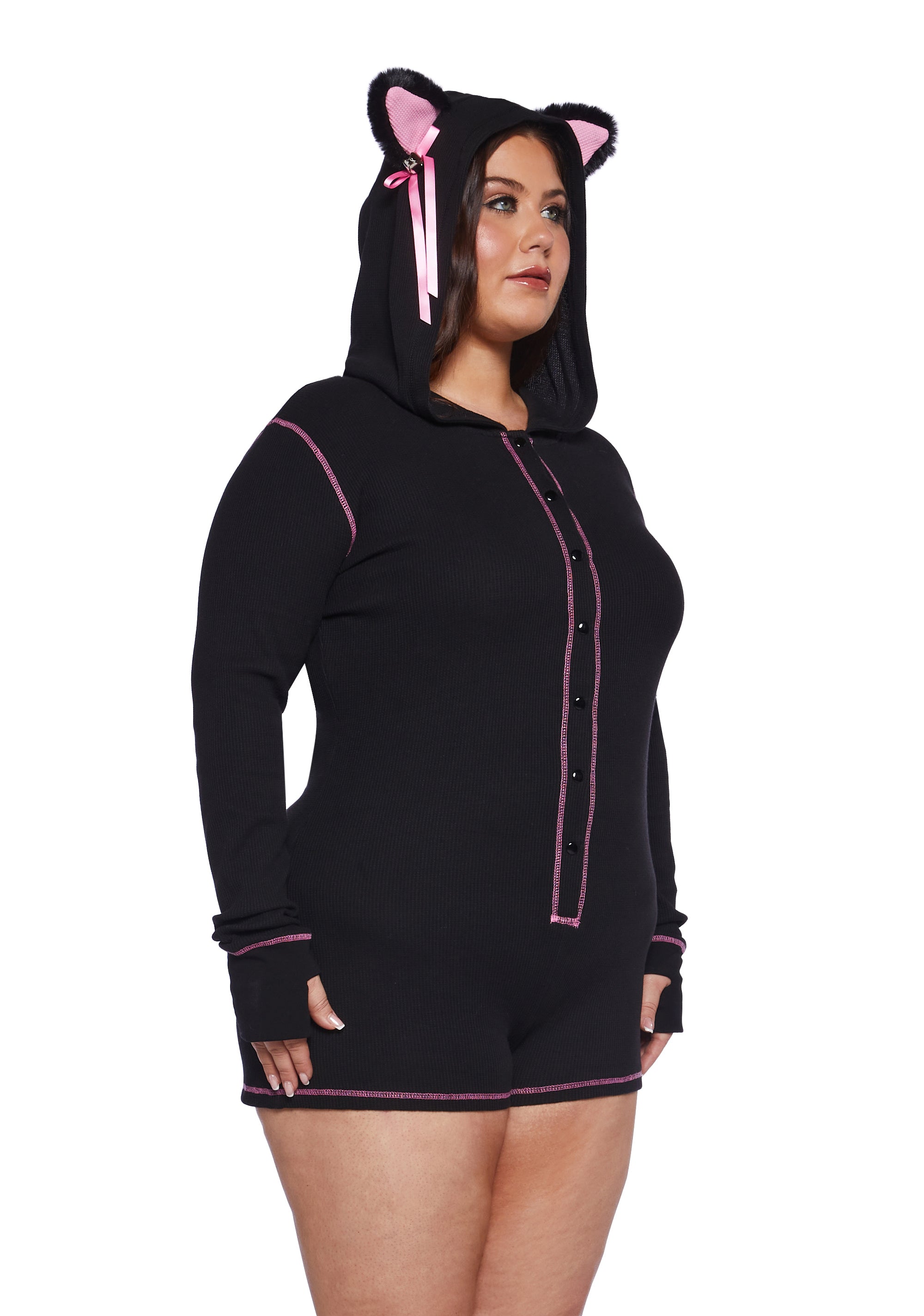 Plus Purrfectly Dark Cat Romper