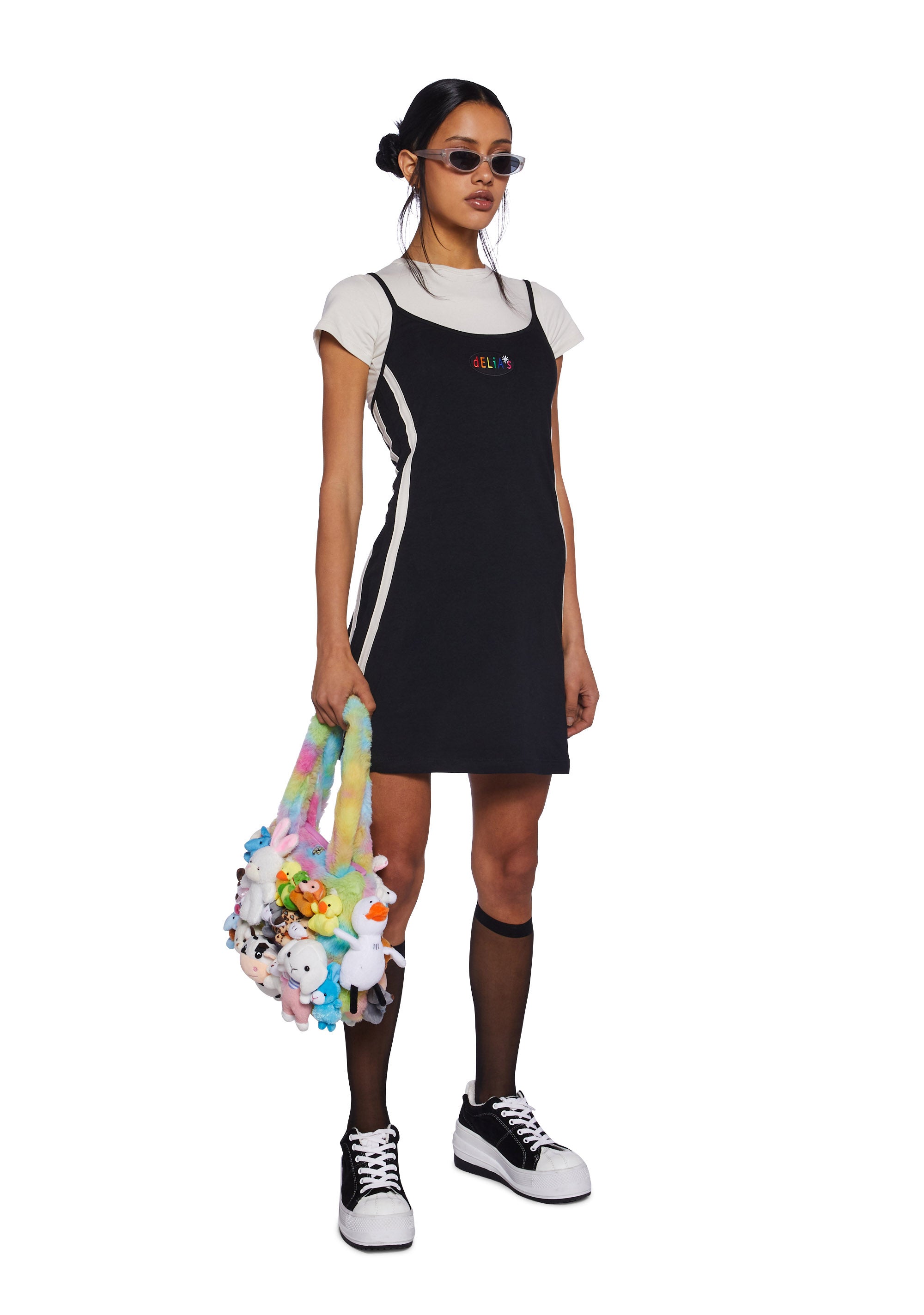 2 in 1 dress black and white store