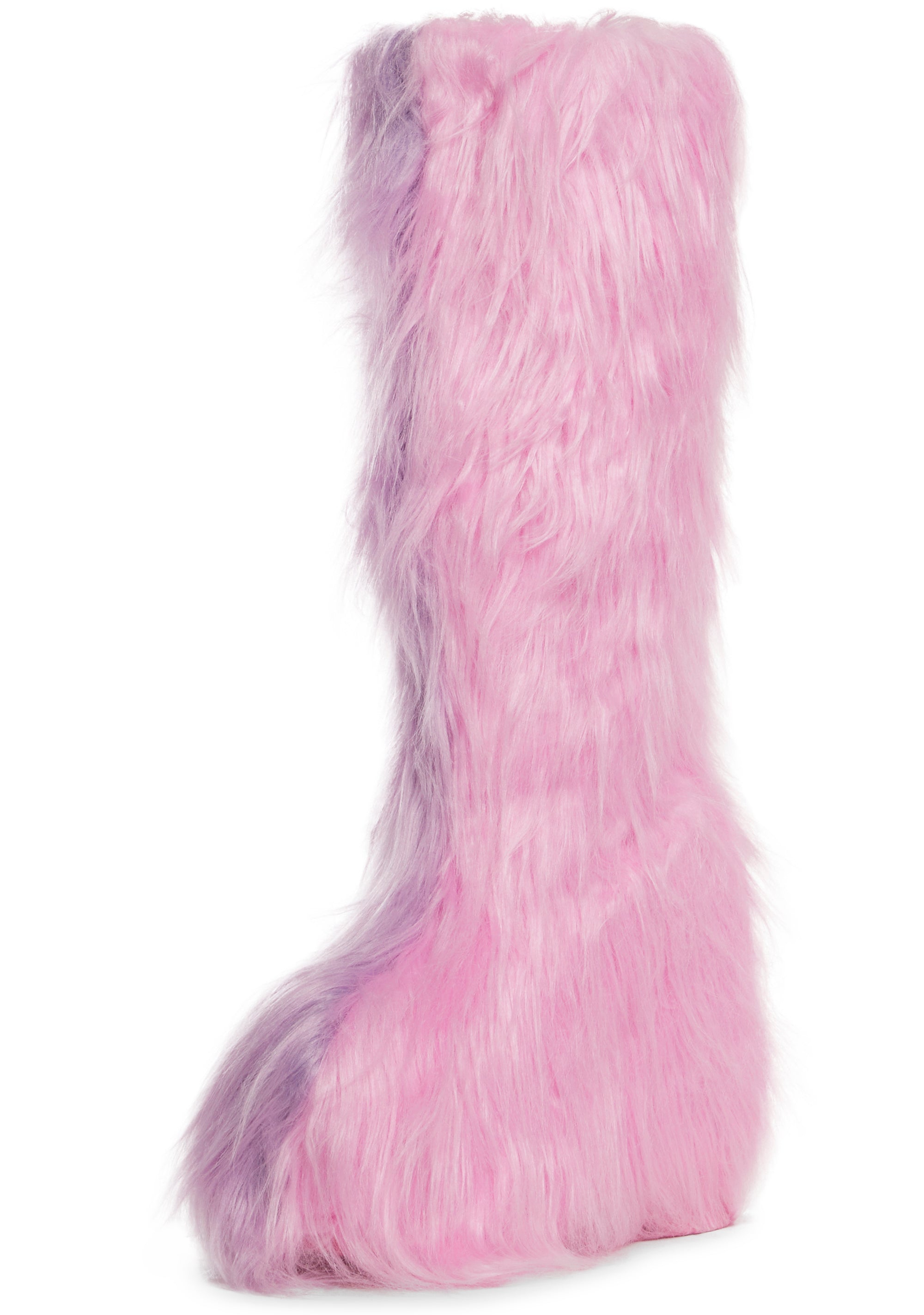 Liquid Rhythm Faux Fur Boots - Pink
