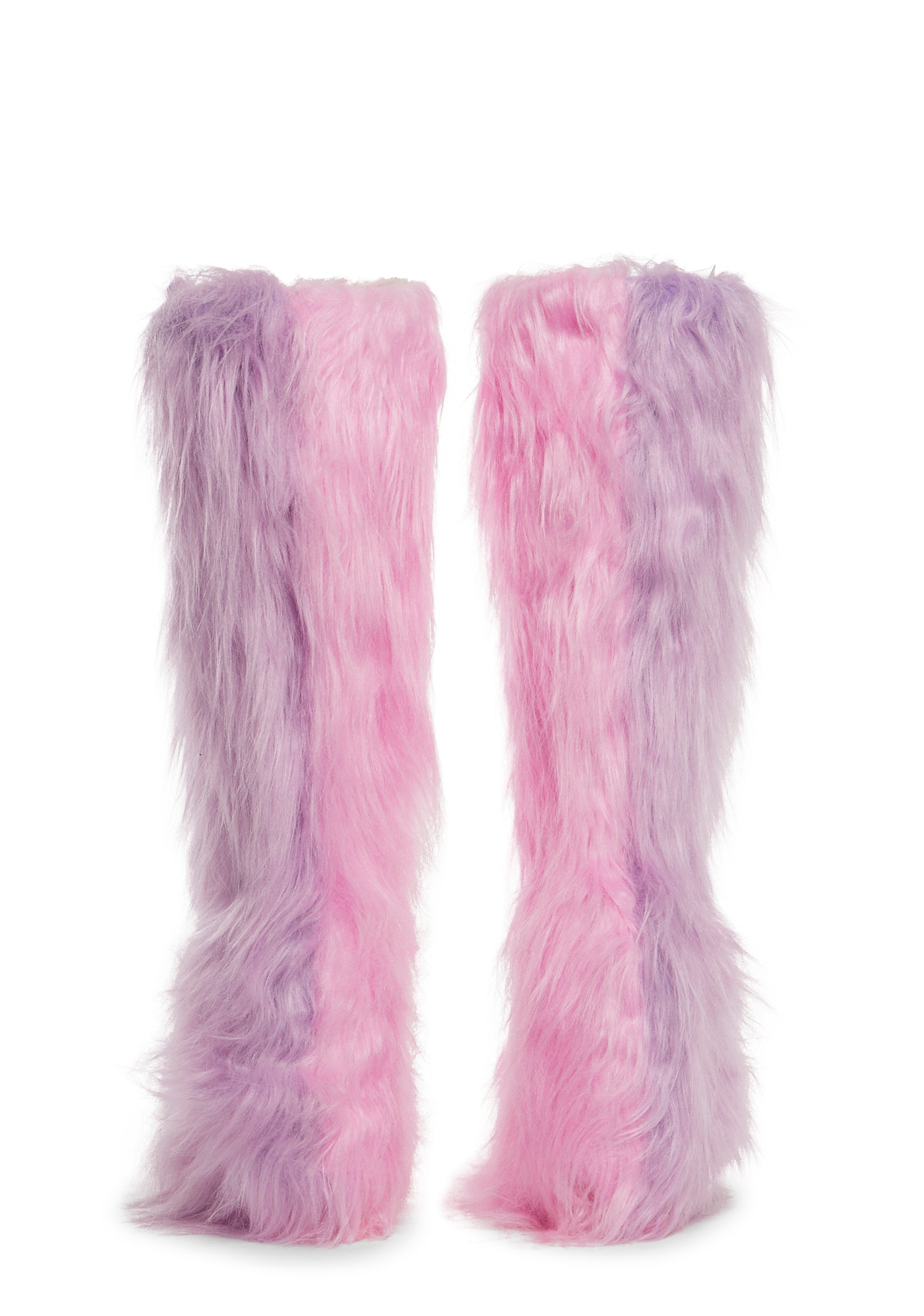 Liquid Rhythm Faux Fur Boots - Pink