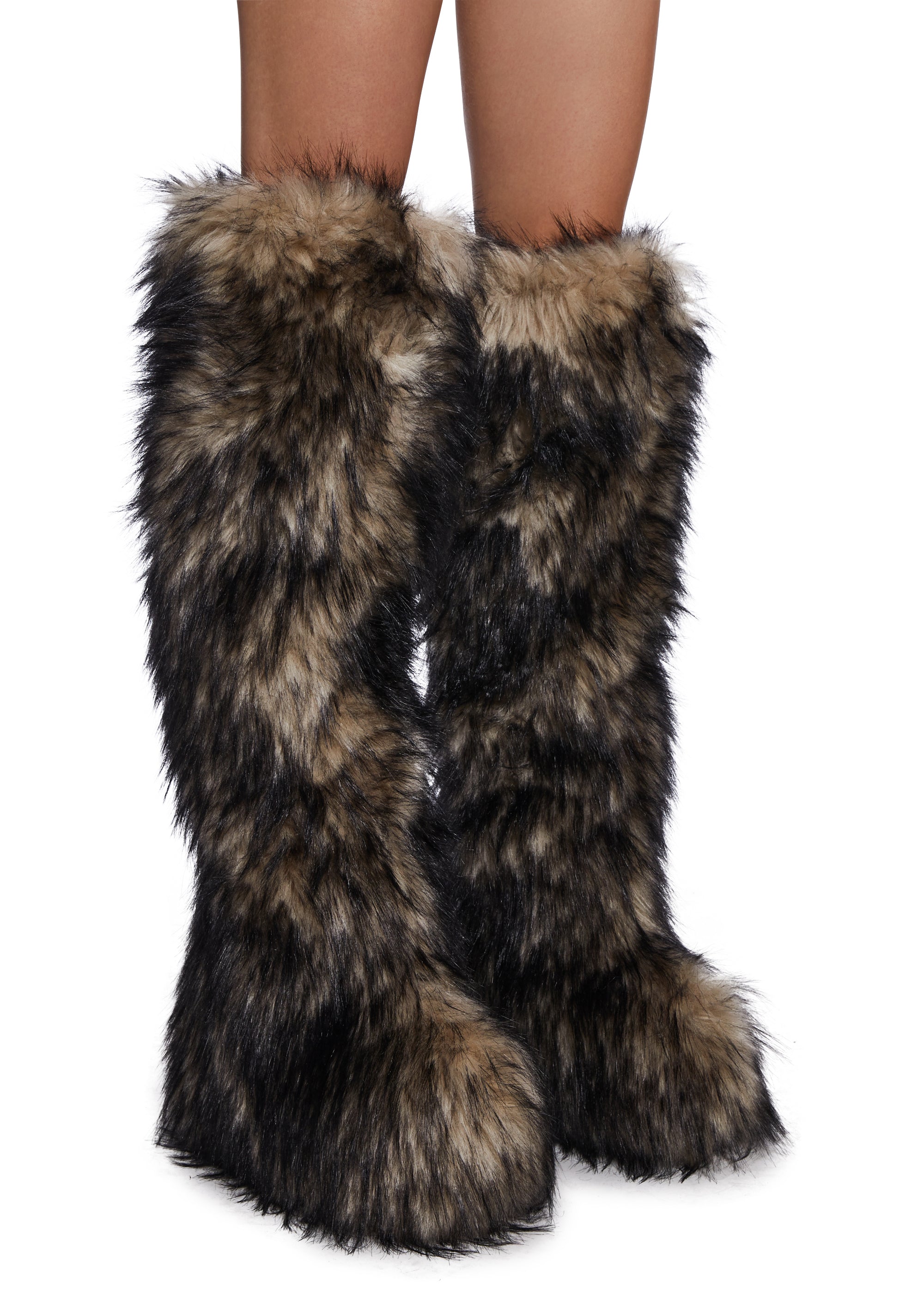 Thigh high fuzzy boots shop