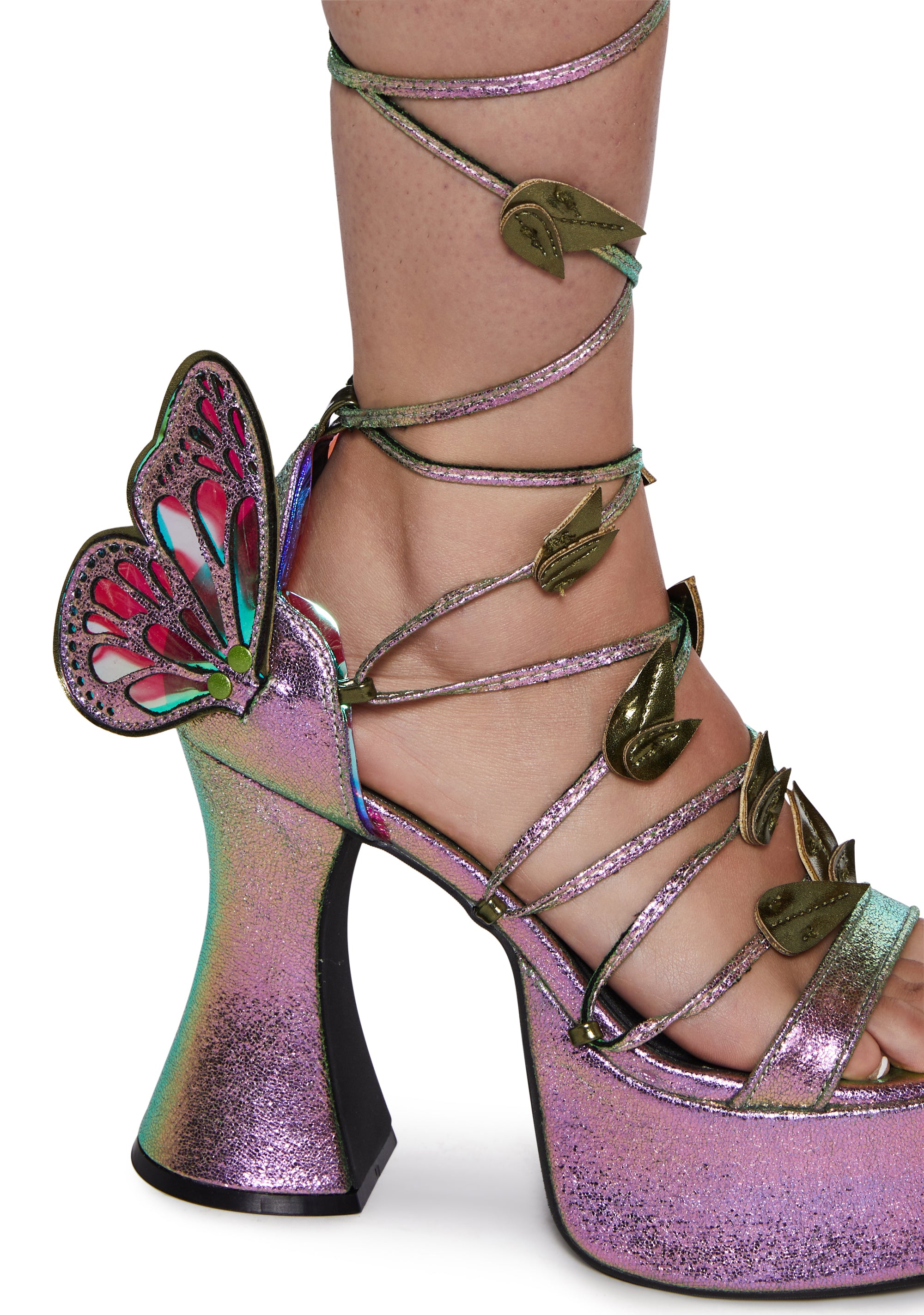 Pixie Queen Butterfly Lace Up Heels - alternate