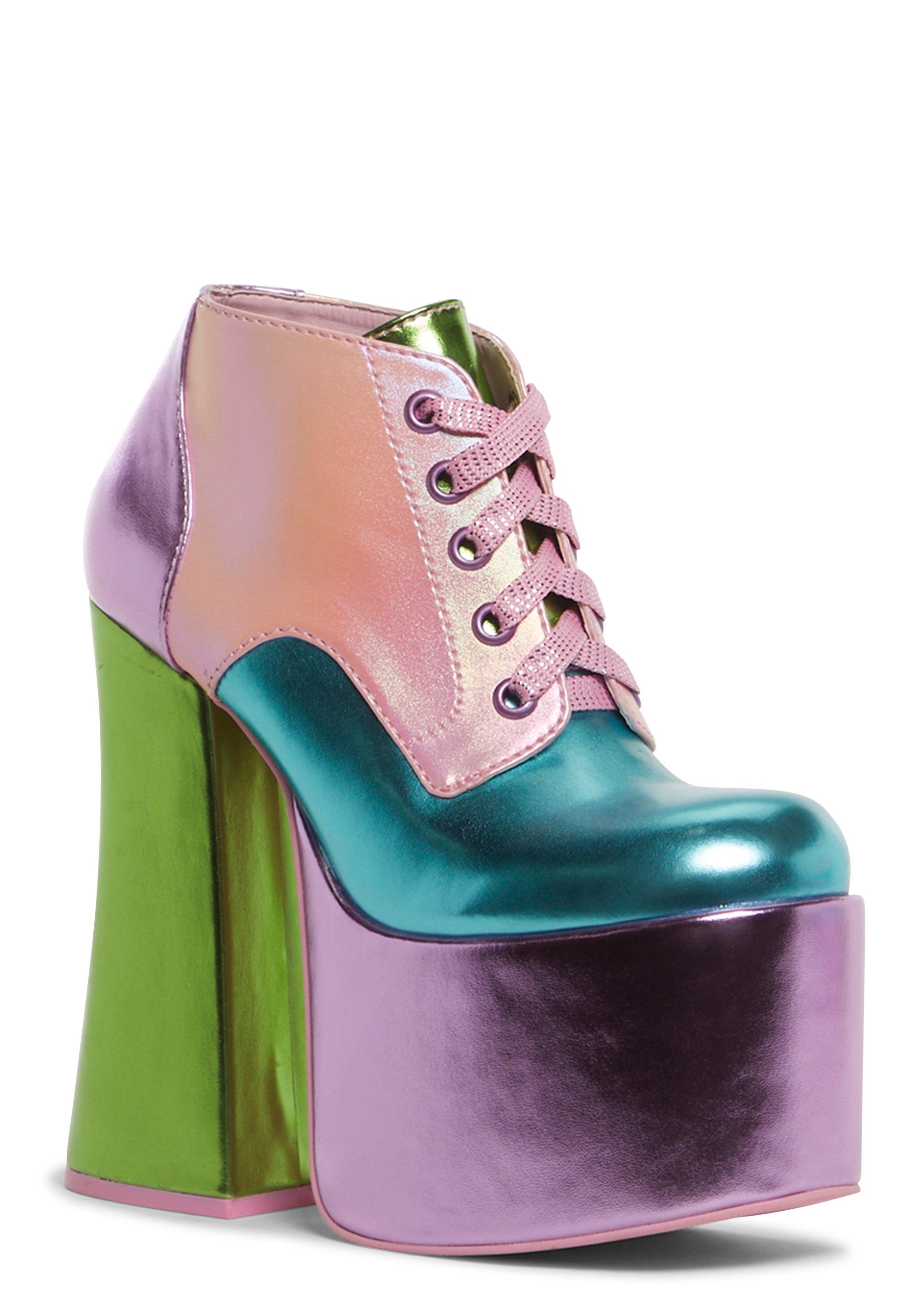 若者に人気のブランド Clowncore Thrillz Sugar Pastel Oxfords Platform Metallic ワンピース