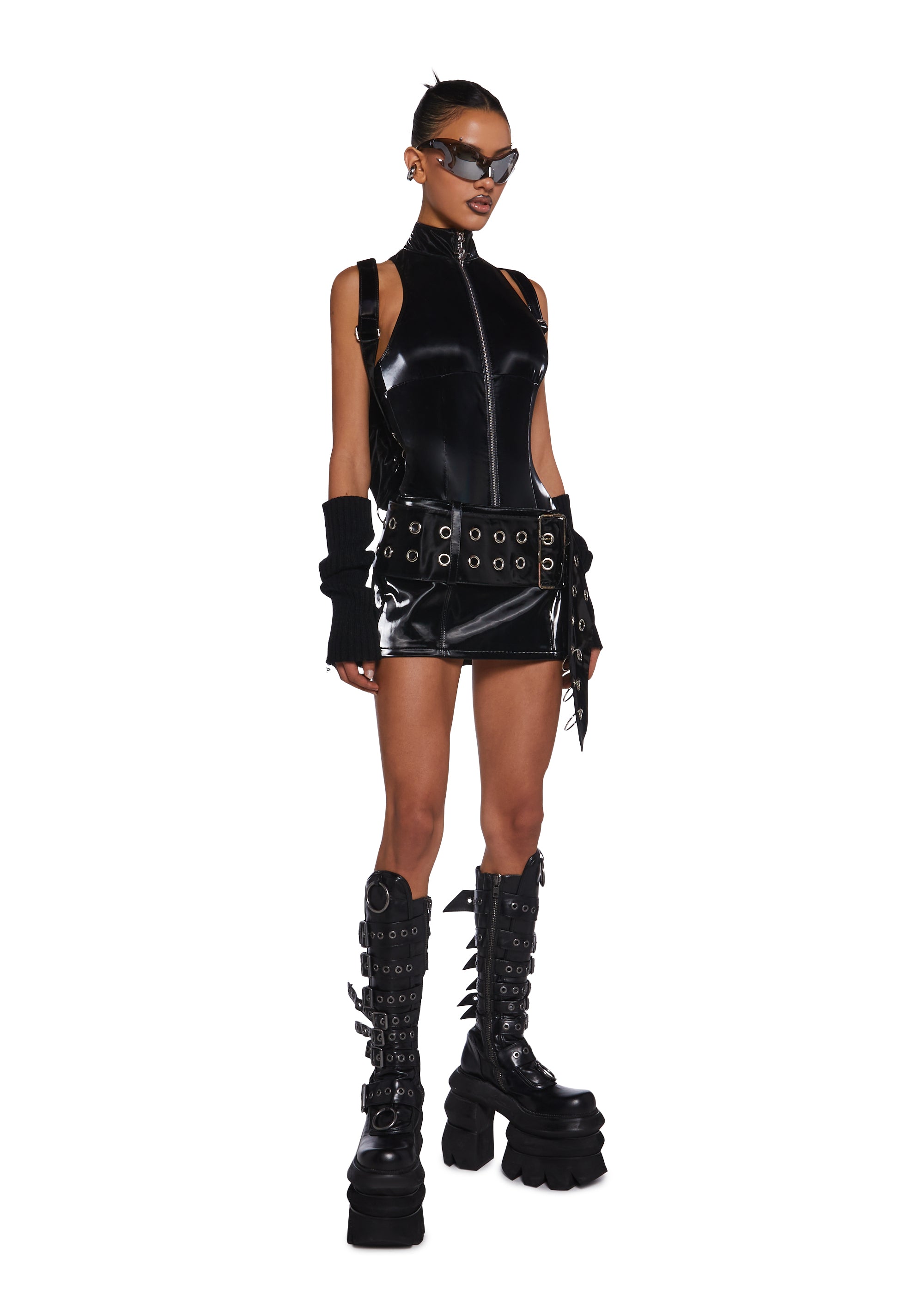 Darker Wavs Diatonic Liquid Velvet High Mock Neck Sleeveless