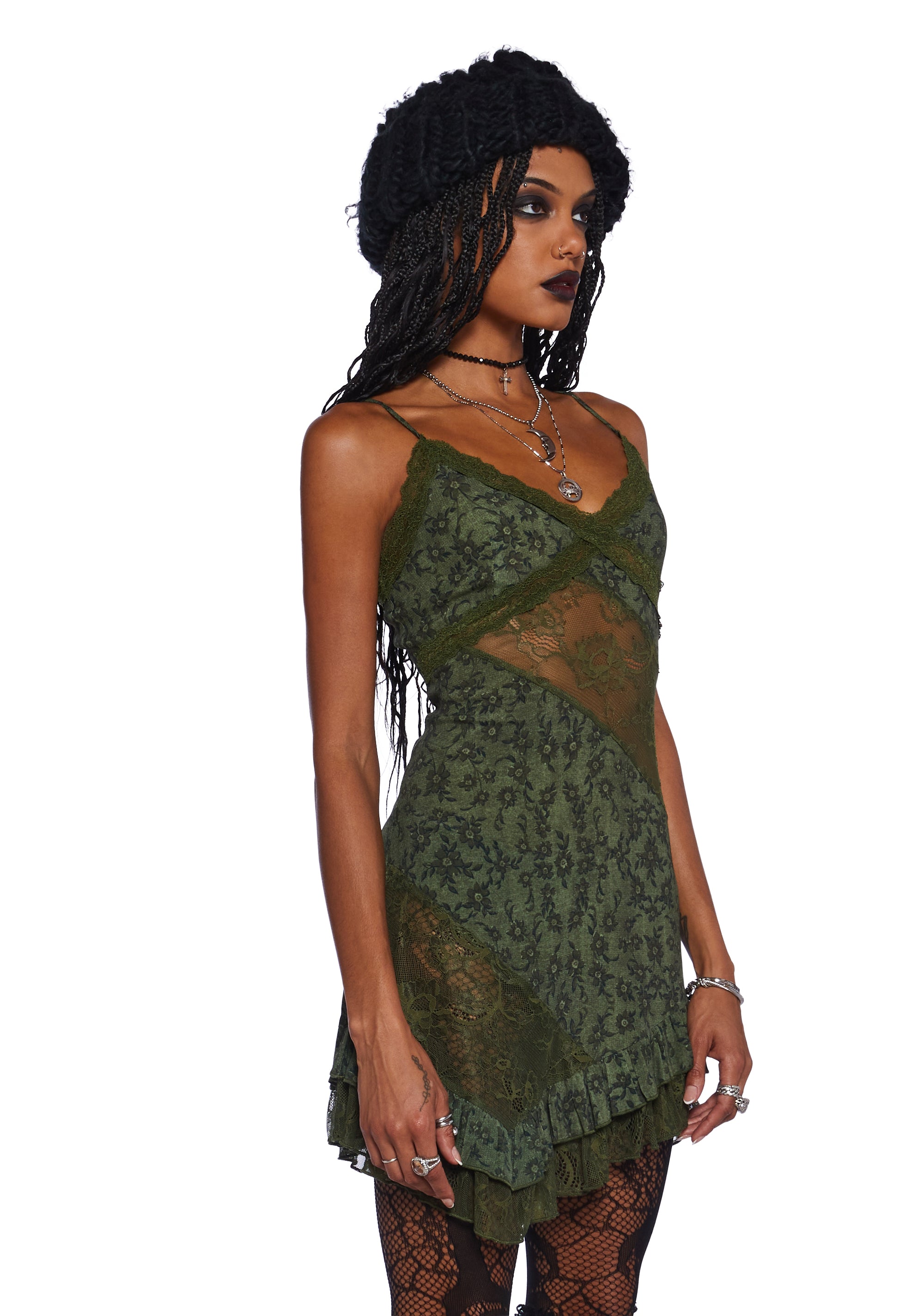 Green spell dress top