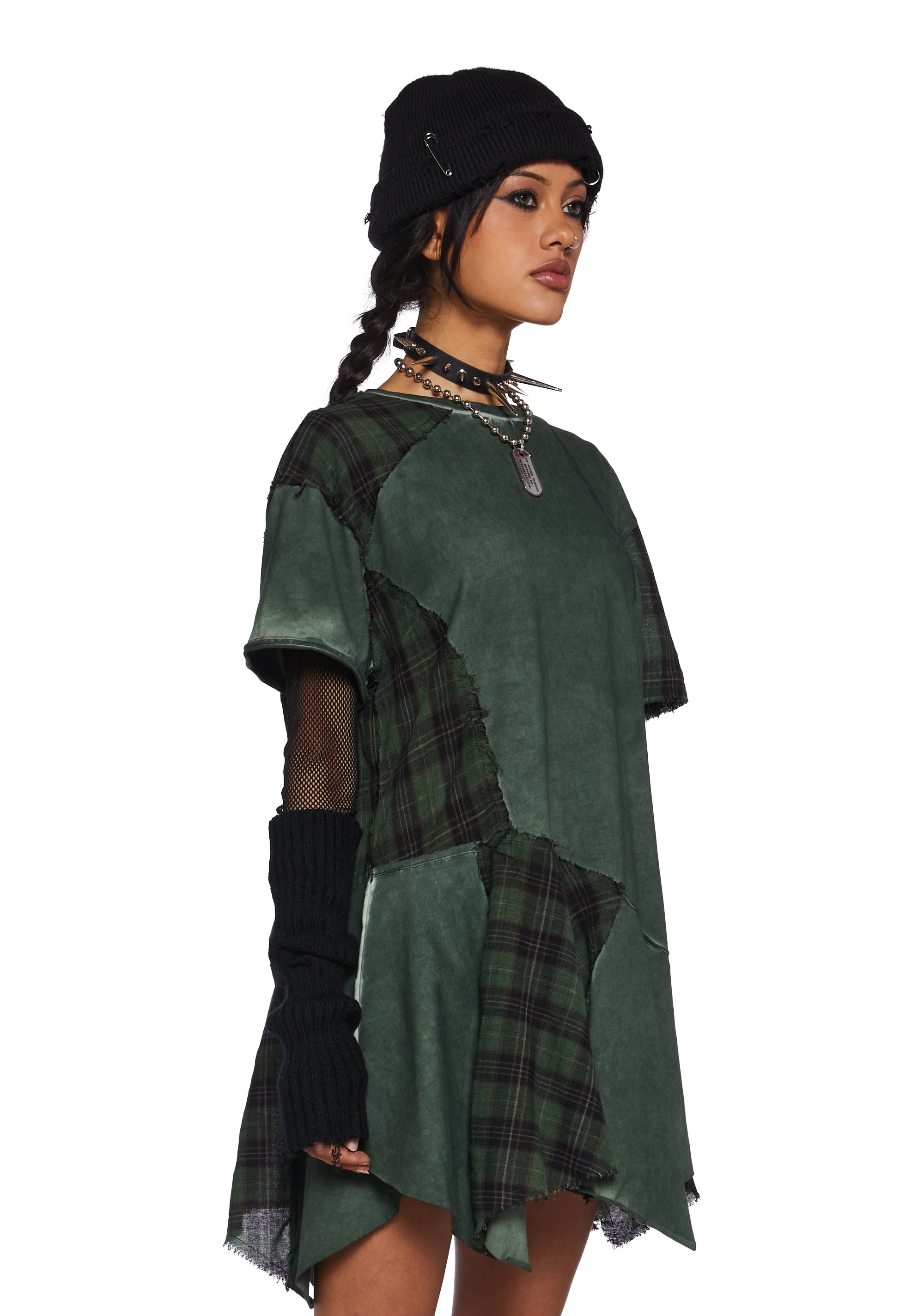 Current Mood Mixed Plaid Babydoll Dress - Multi Dolls Kill Current Mood Mixed Plaid Babydoll Dress - Multi Dolls Kill