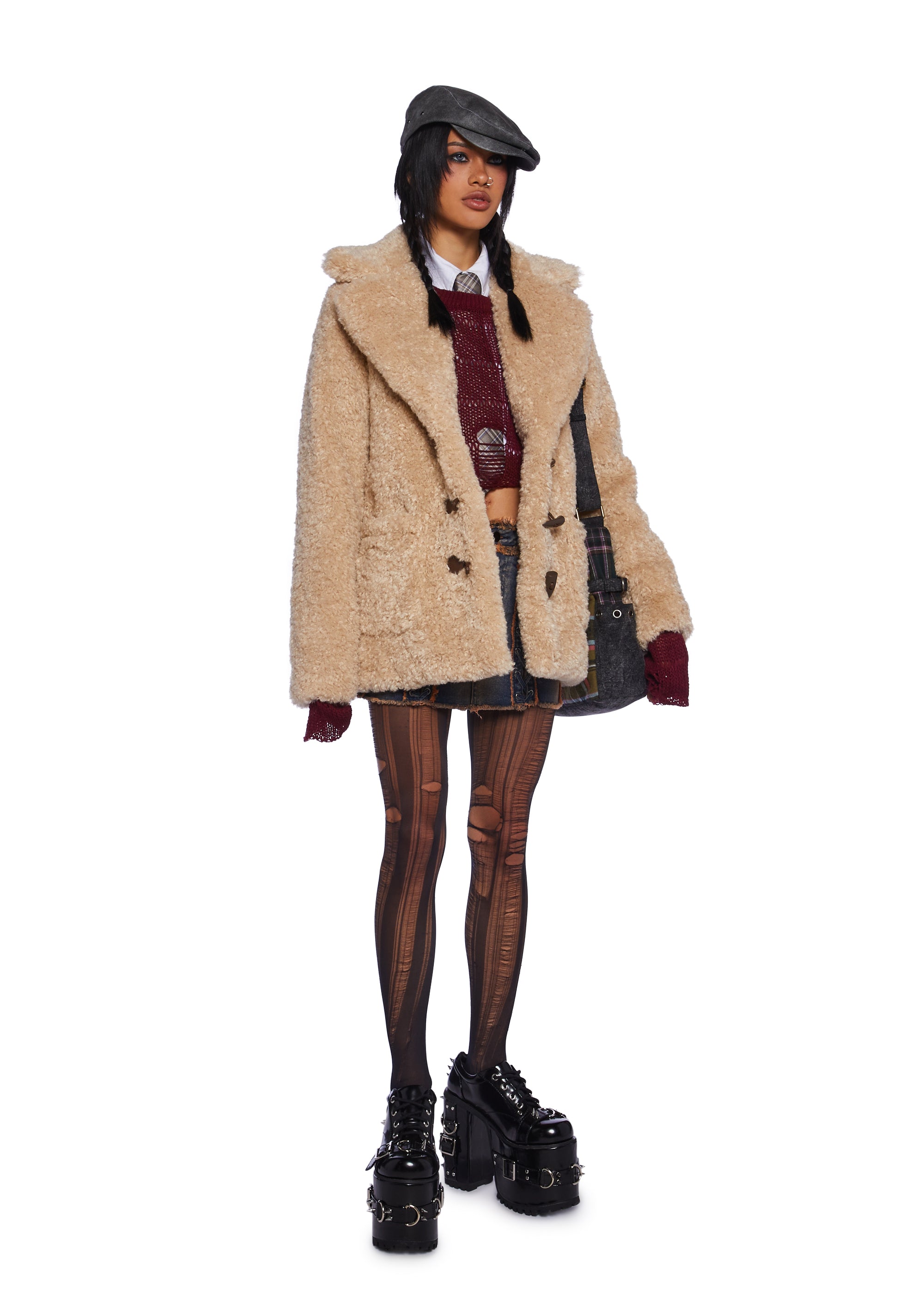 Garage Band Sherpa Cropped Coat
