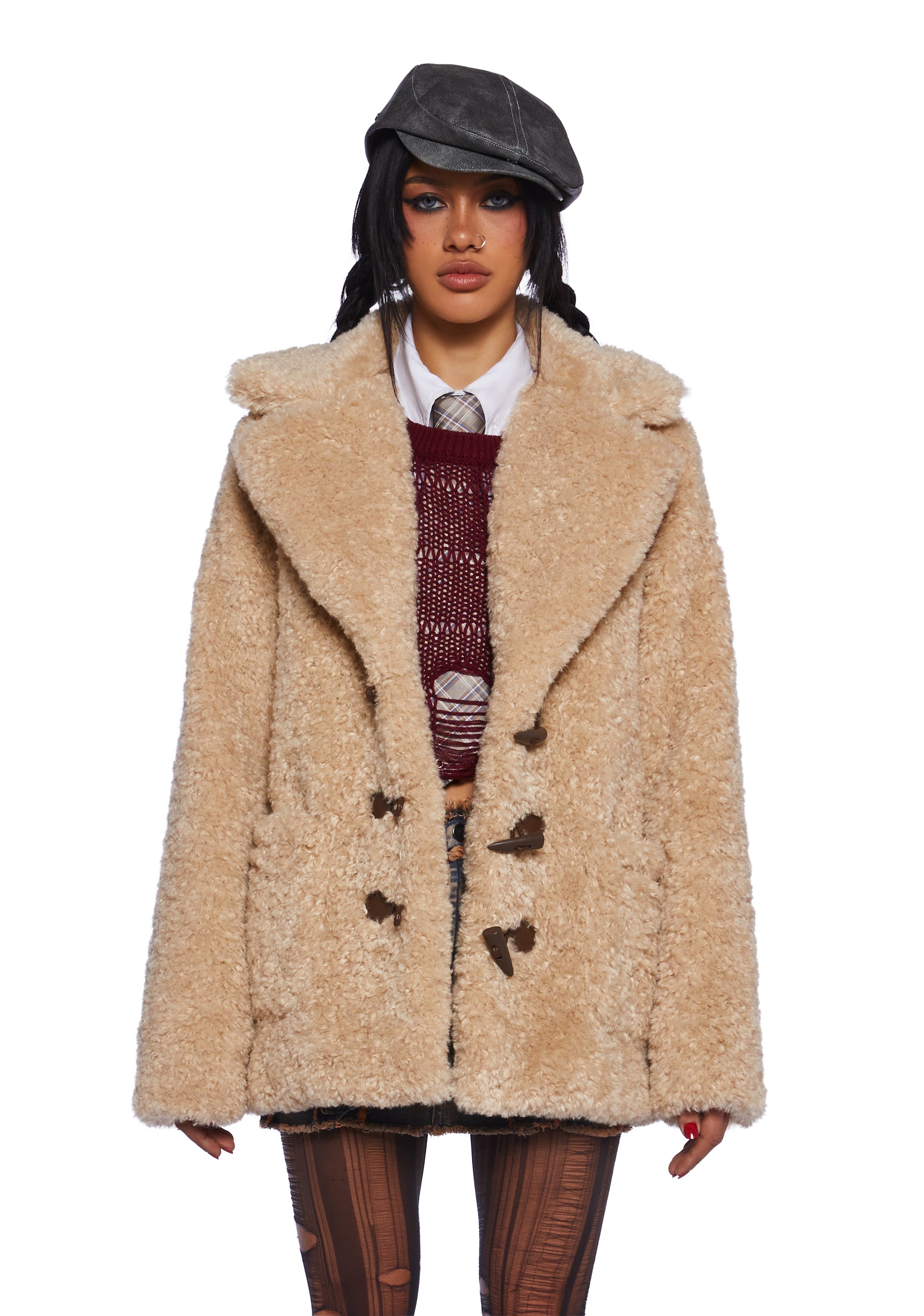 Garage Band Sherpa Cropped Coat