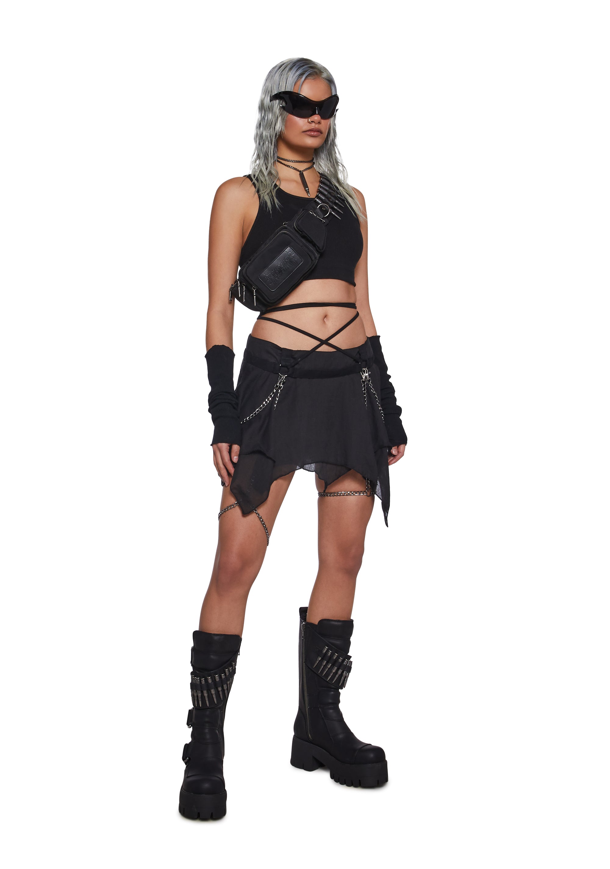 ワンピース CHARORUIZ Women Mid Skirts 201626 BLACK Black Moon Bunny Dolls Skirt – ACDC RAG