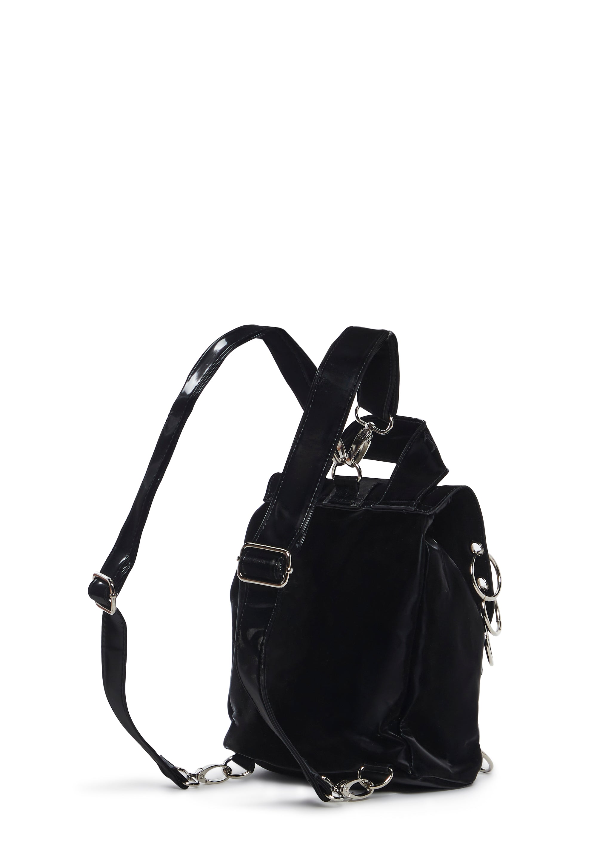 baggu velvet mini backpack Darker Wavs Diatonic Liquid Velvet Pierced O-Ring Buckled Backpack