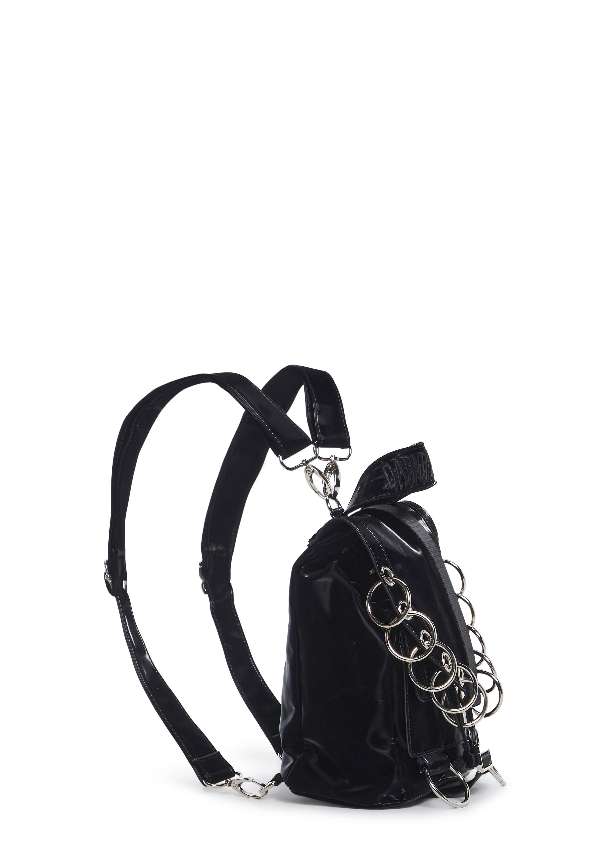 baggu velvet mini backpack Darker Wavs Diatonic Liquid Velvet Pierced O-Ring Buckled Backpack