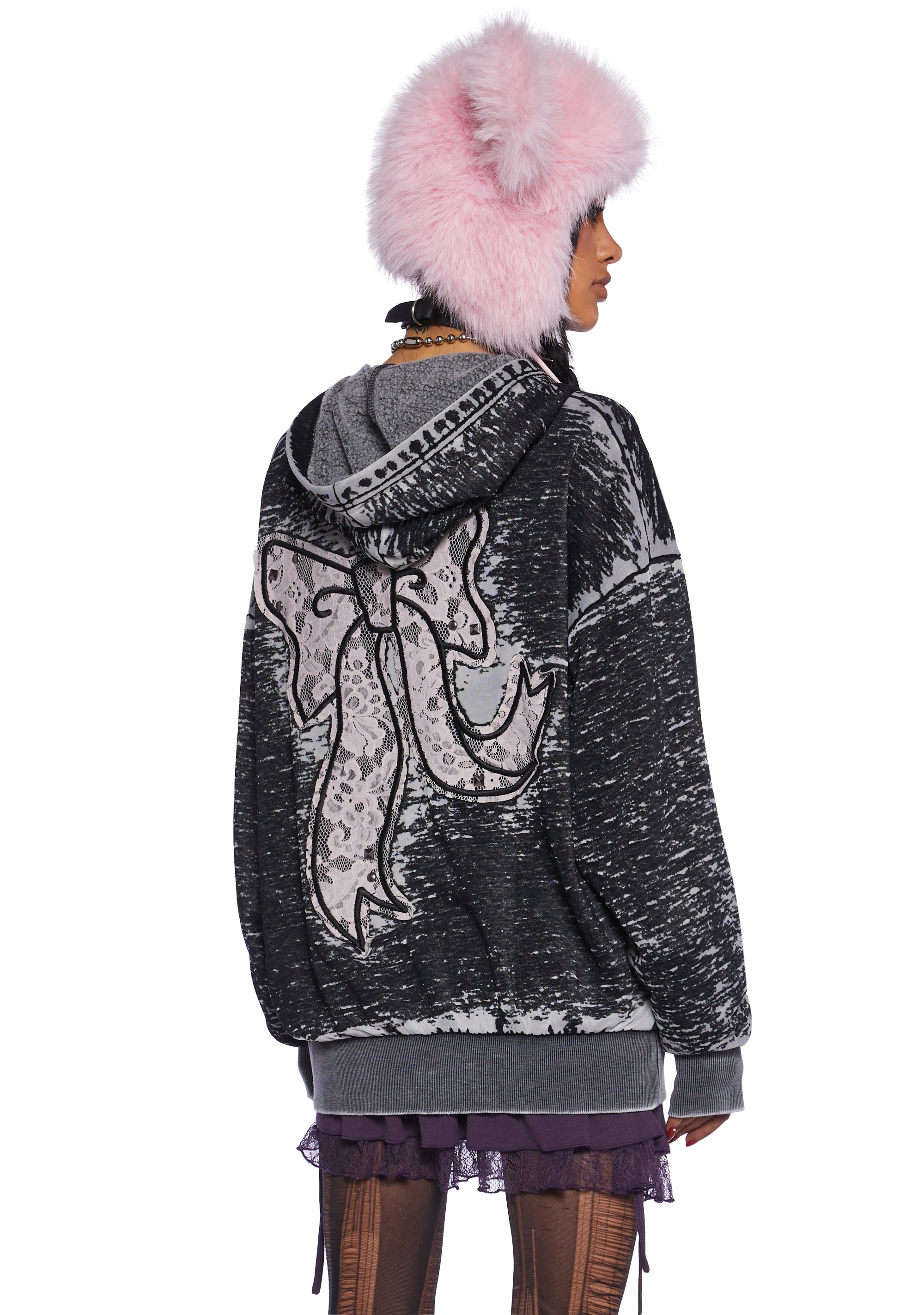 人気【DOLLS KILL】Warp Faux Fur Baseball Cap Furry Faux Fur Logo Baseball Cap Darker Wavs - Brown – Dolls