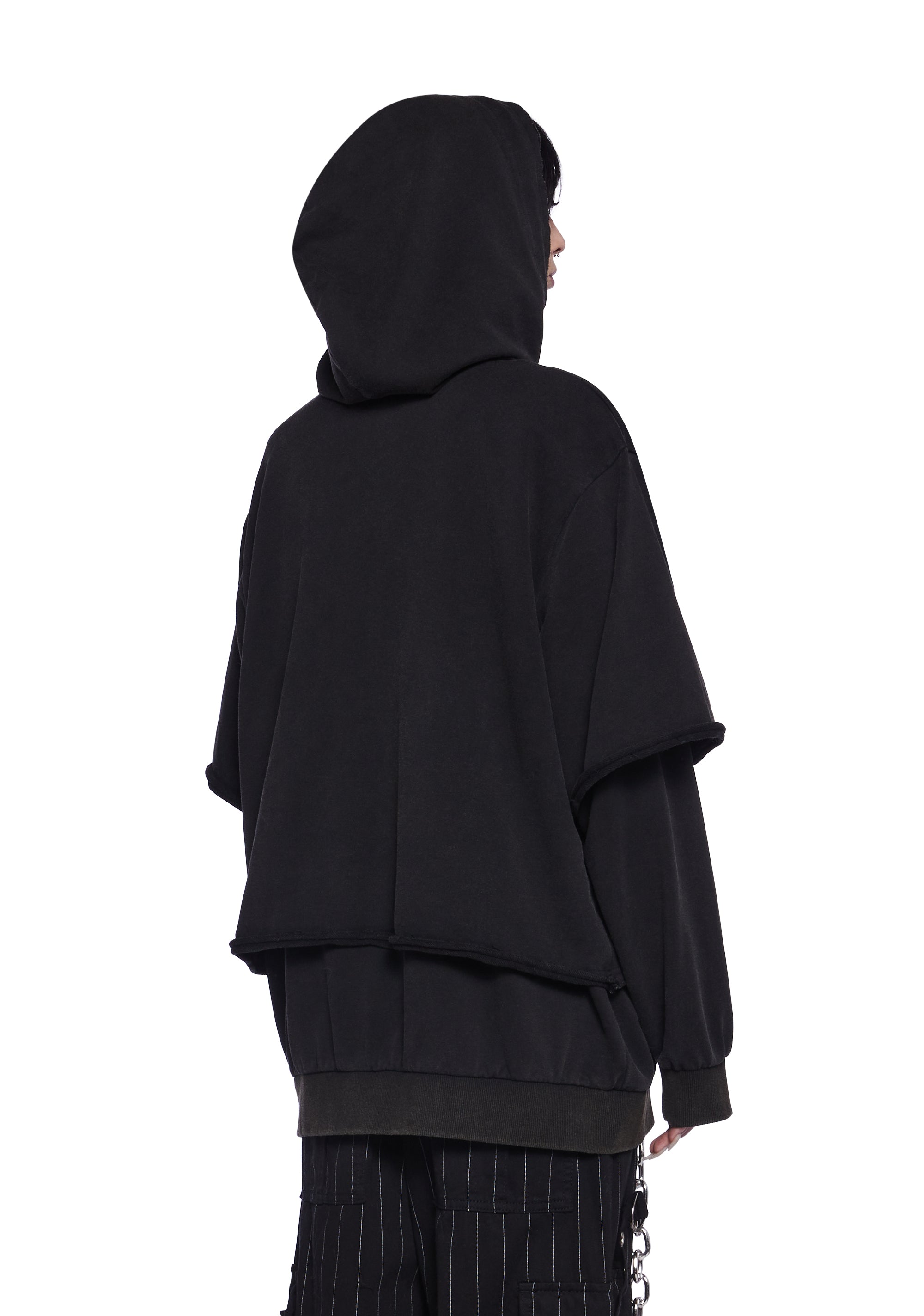 Dolls Kill ブラック オーバーサイズ パーカー スカル Trickz N Treatz Skeleton Zip Front Hoodie - Black – Dolls Kill