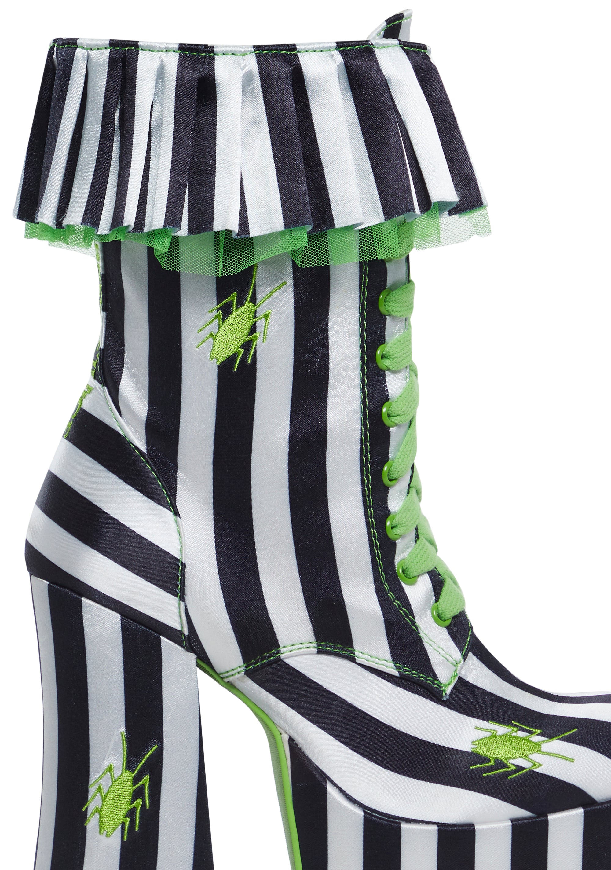 Dolls Kill x Beetlejuice Bio-exorcist Striped Satin Beetle