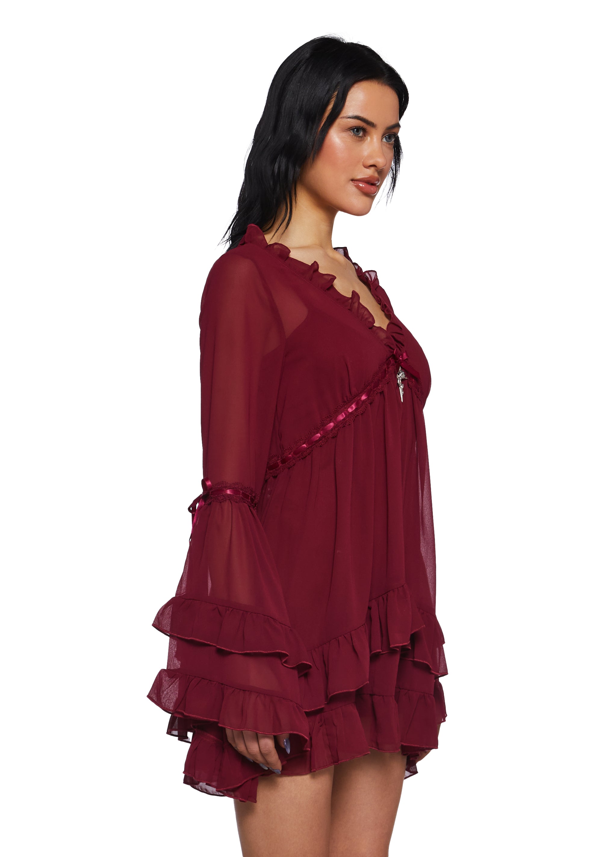 Real Divinity Mini Dress - Burgundy