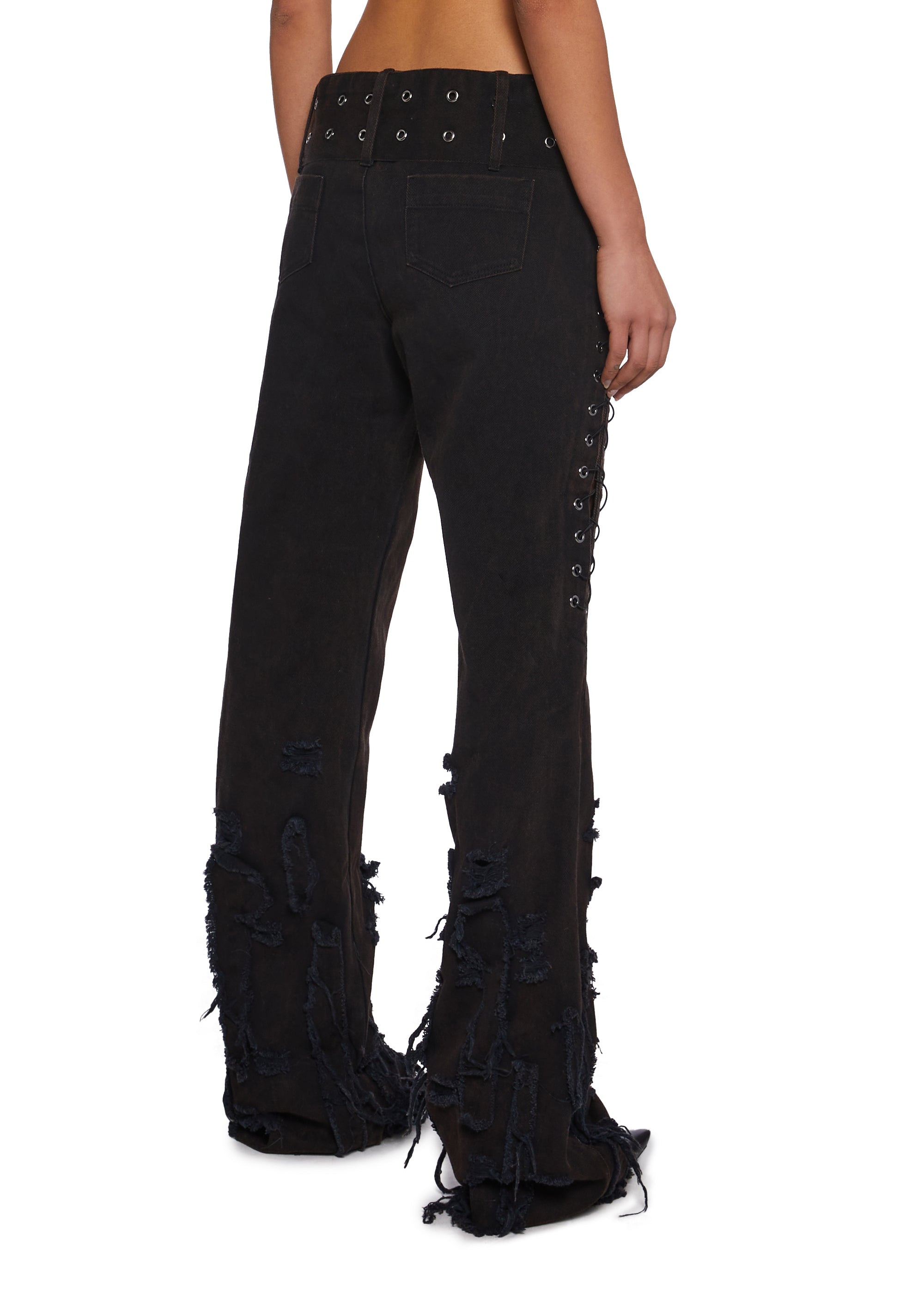 Belted Distressed Pants