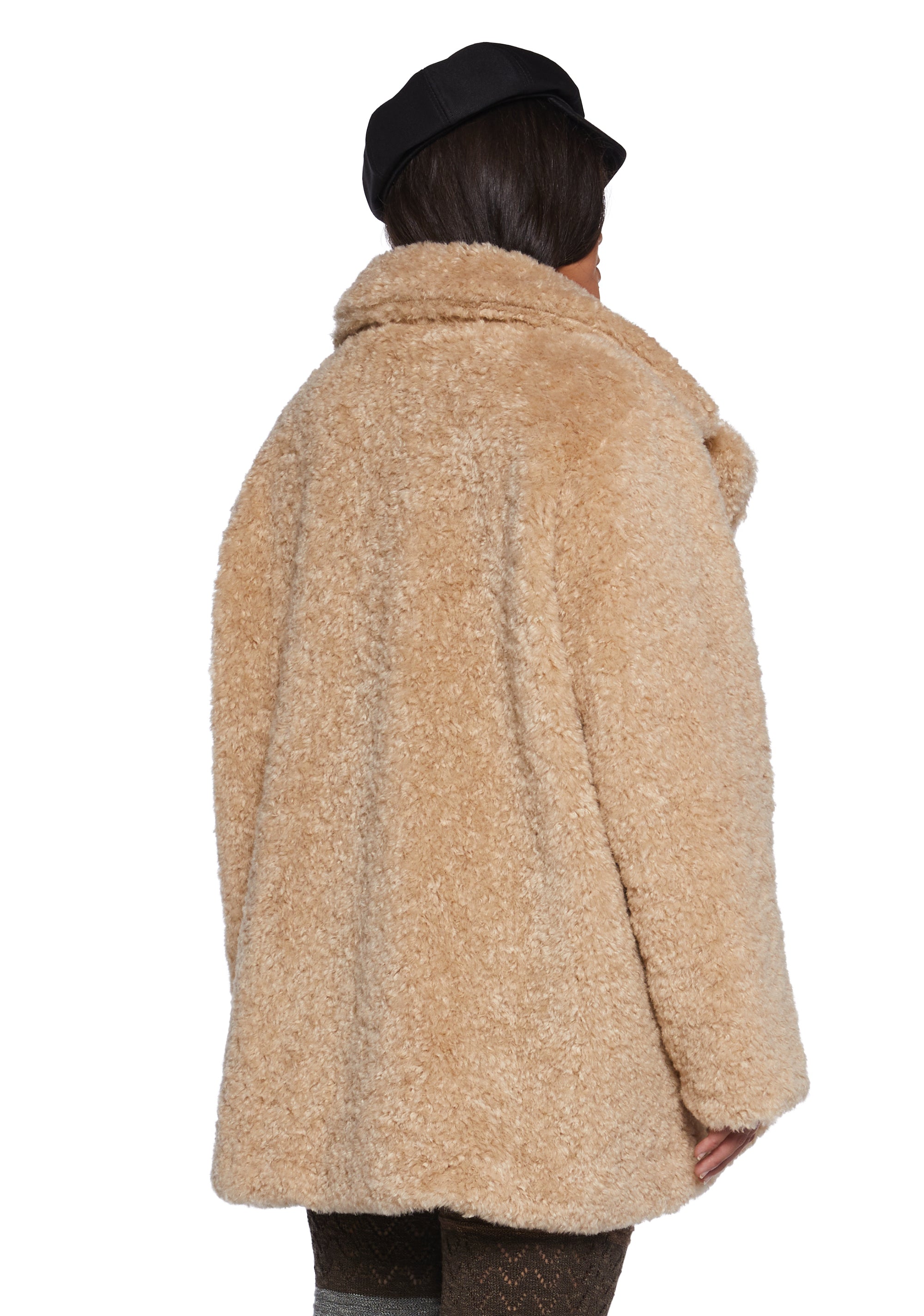 Plus Garage Band Sherpa Cropped Coat