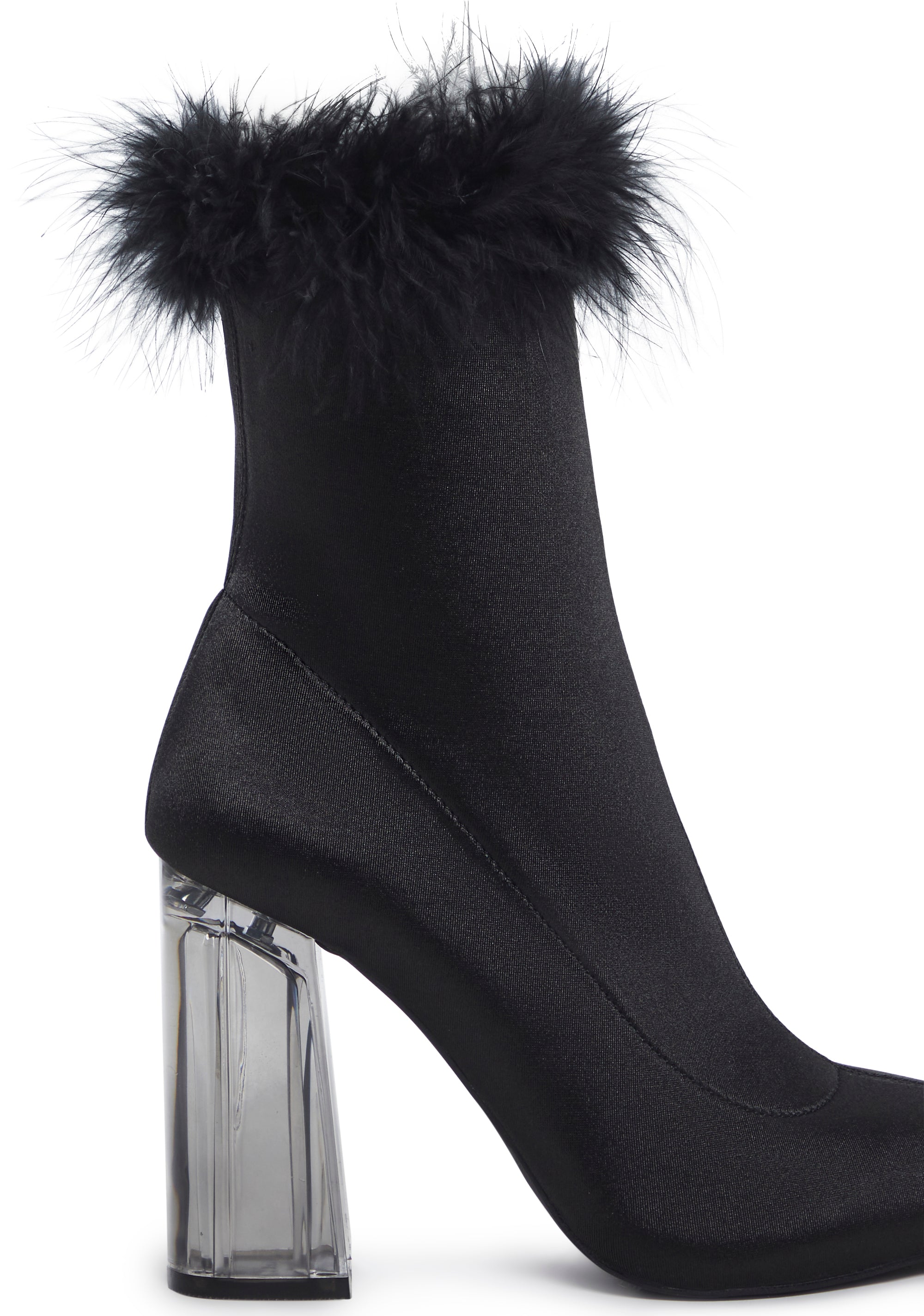 Luv Me Or Hate Me Marabou Boots - Black