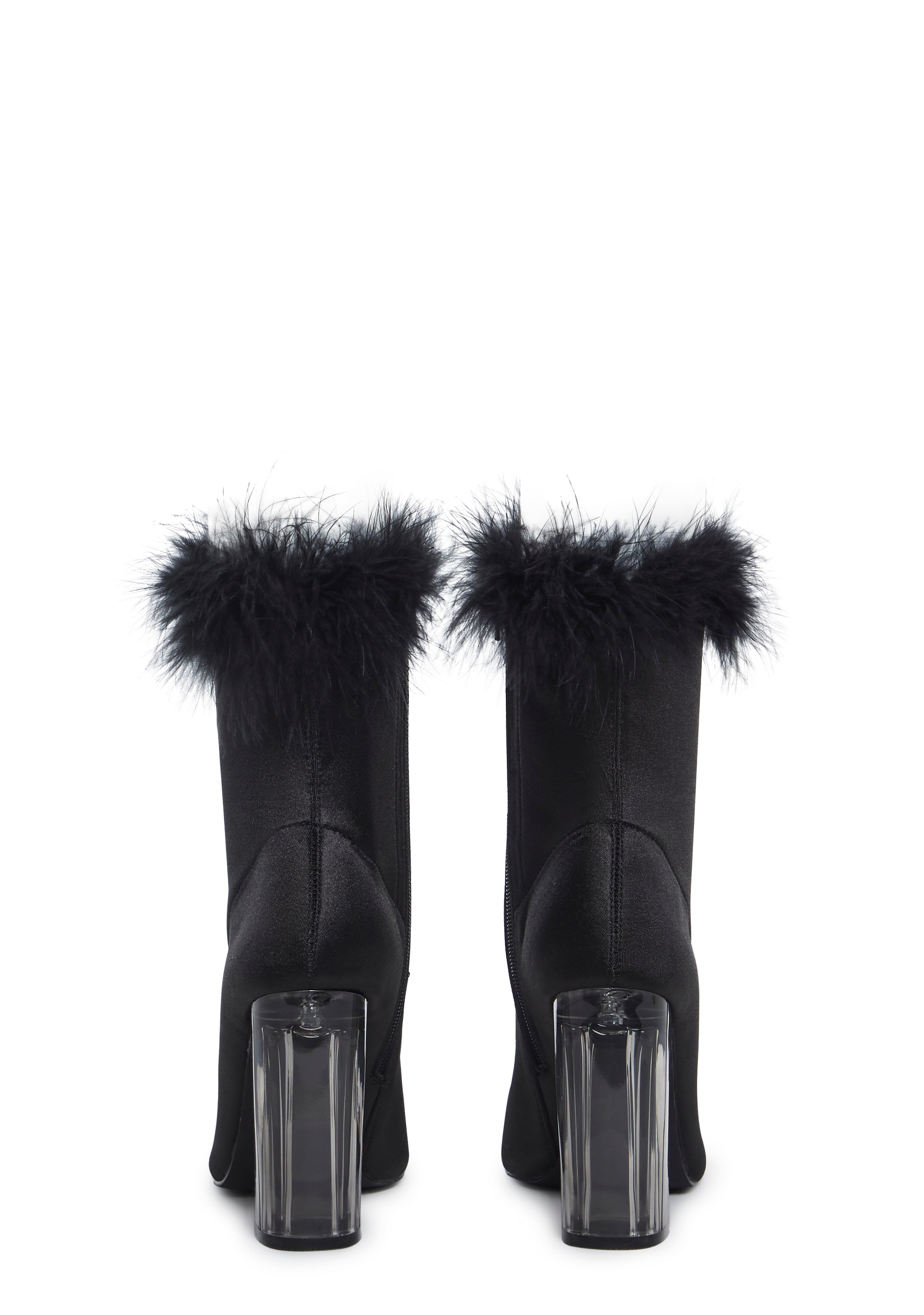Luv Me Or Hate Me Marabou Boots - Black