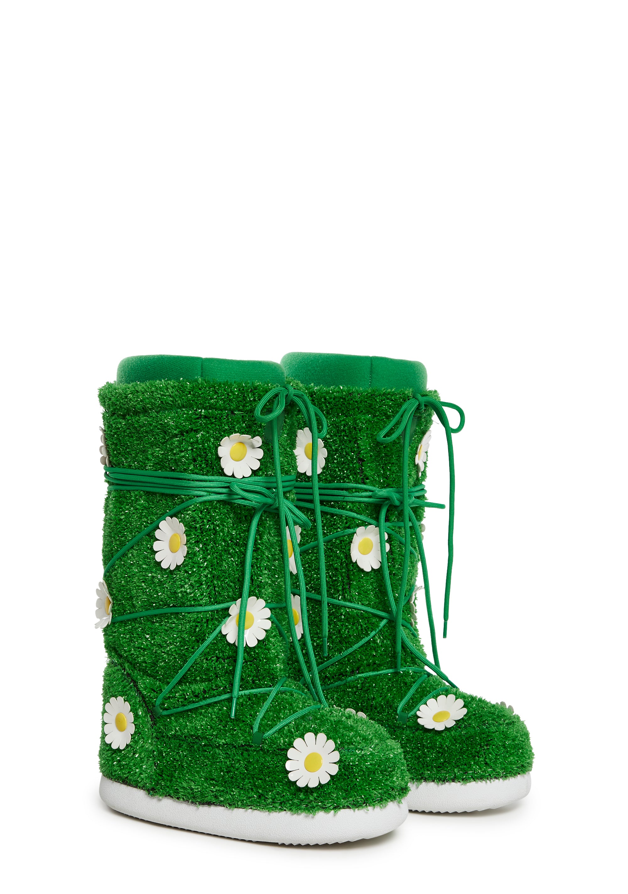 Womens Turf Snow Boots With Daisies Current Mood Green – Dolls Kill