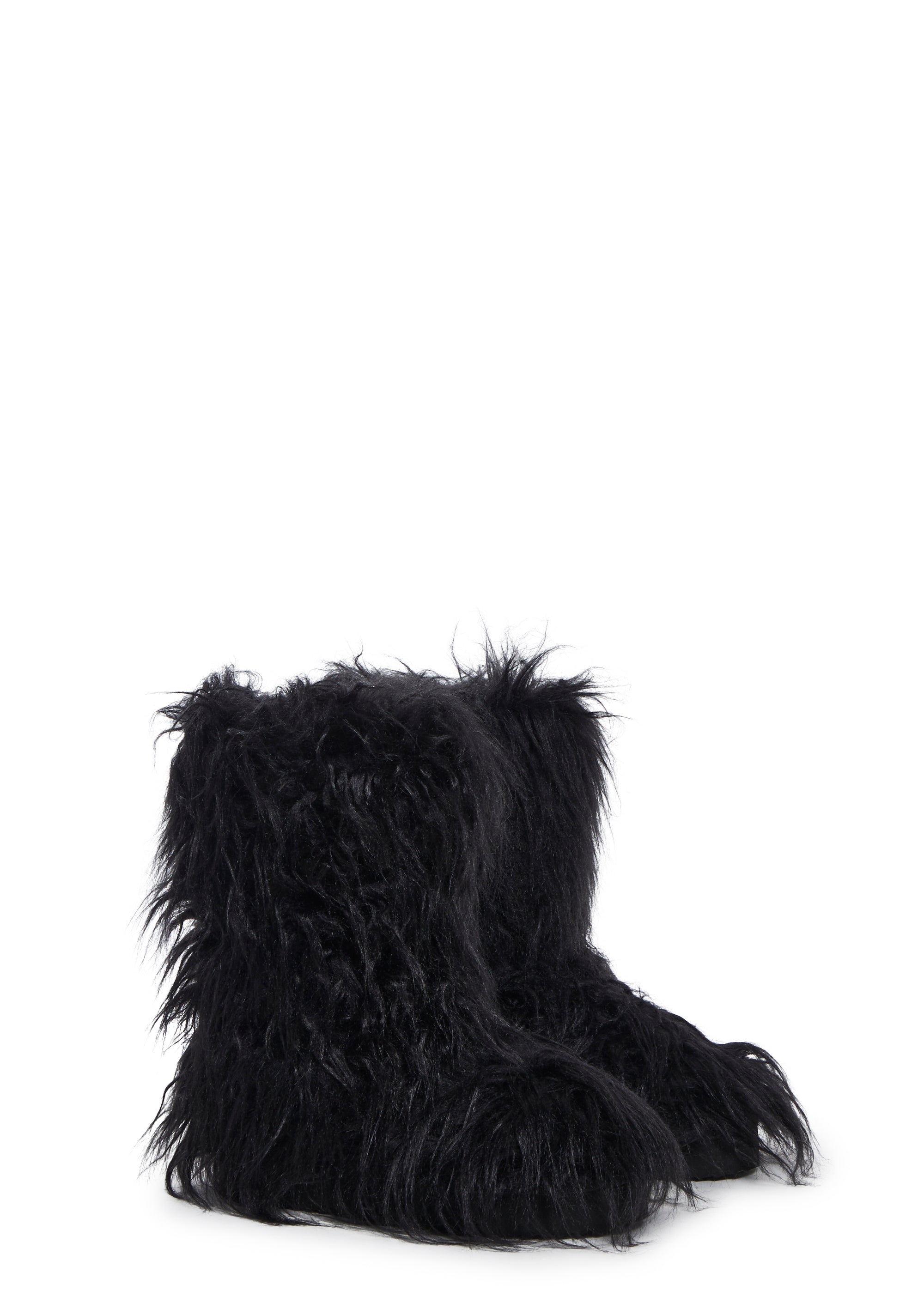 Current Mood Fuzzy Shaggy Faux Fur Platform Slip-On Slipper