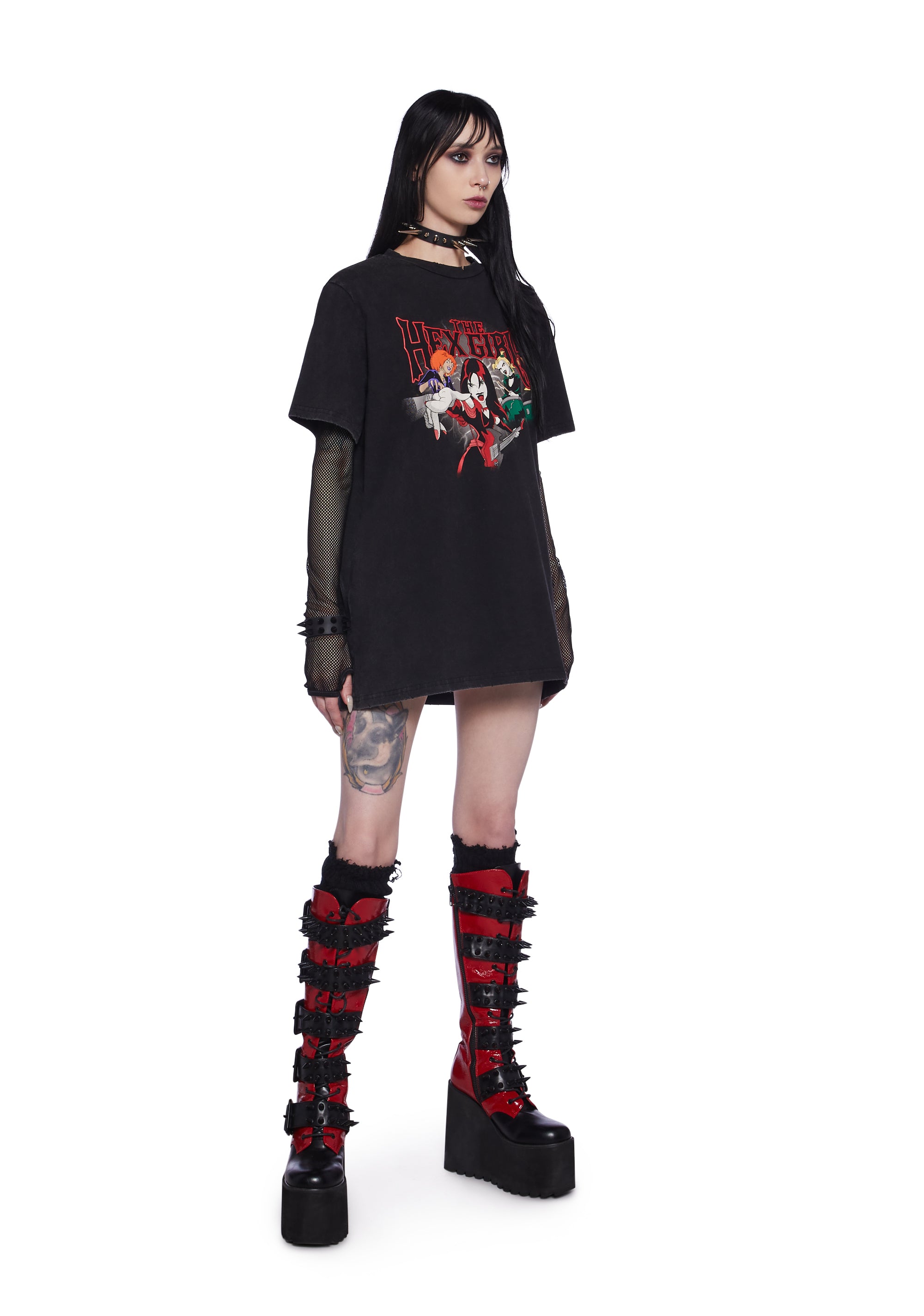 Maglietta Scooby Doo Hex Girls | T-Shirt Nera Ufficiale In 100% Cotone | Stampa Frontale - 5