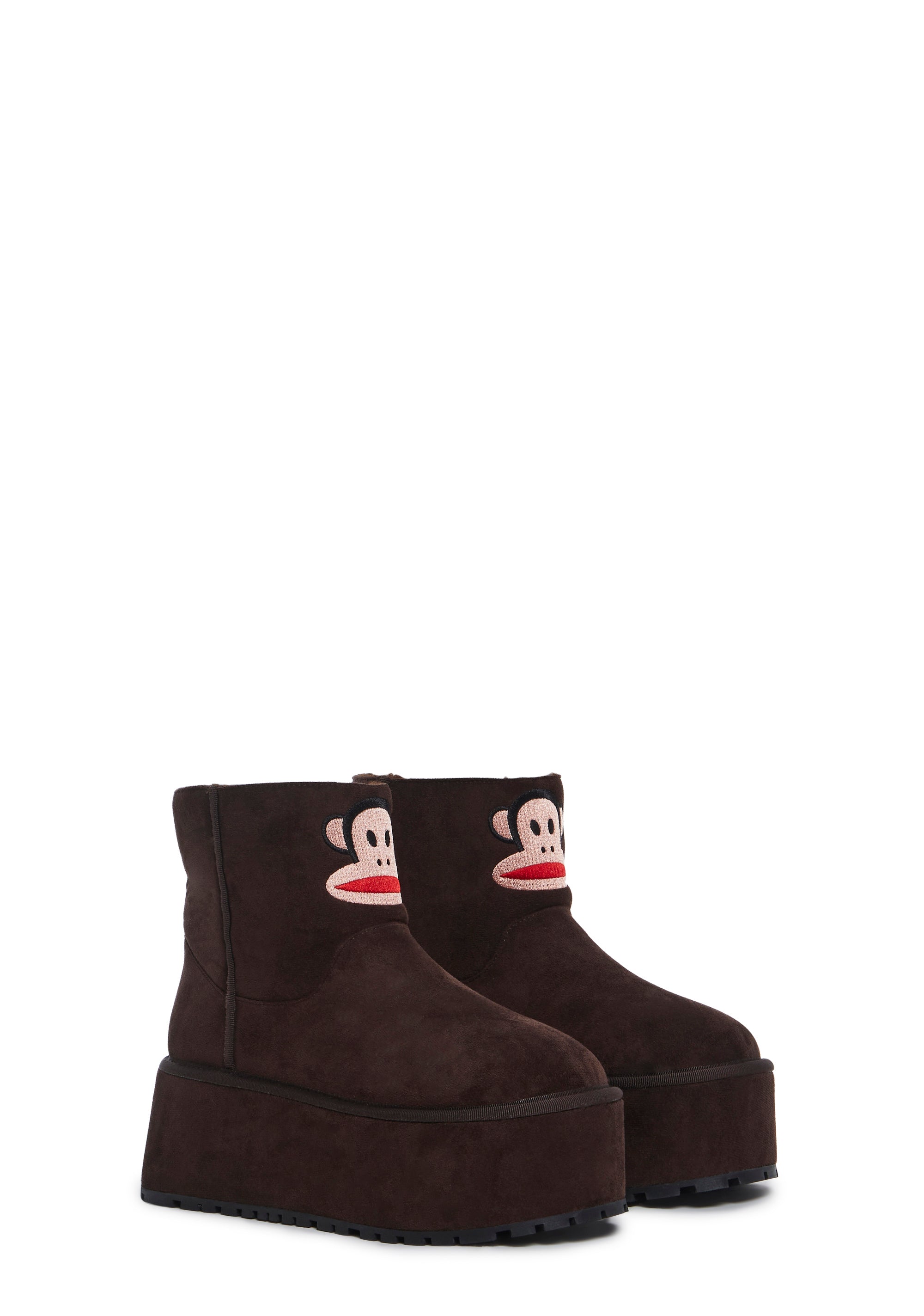 Dolls Kill x Paul Frank Embroidered Julius Platform Booties With Fleece ...