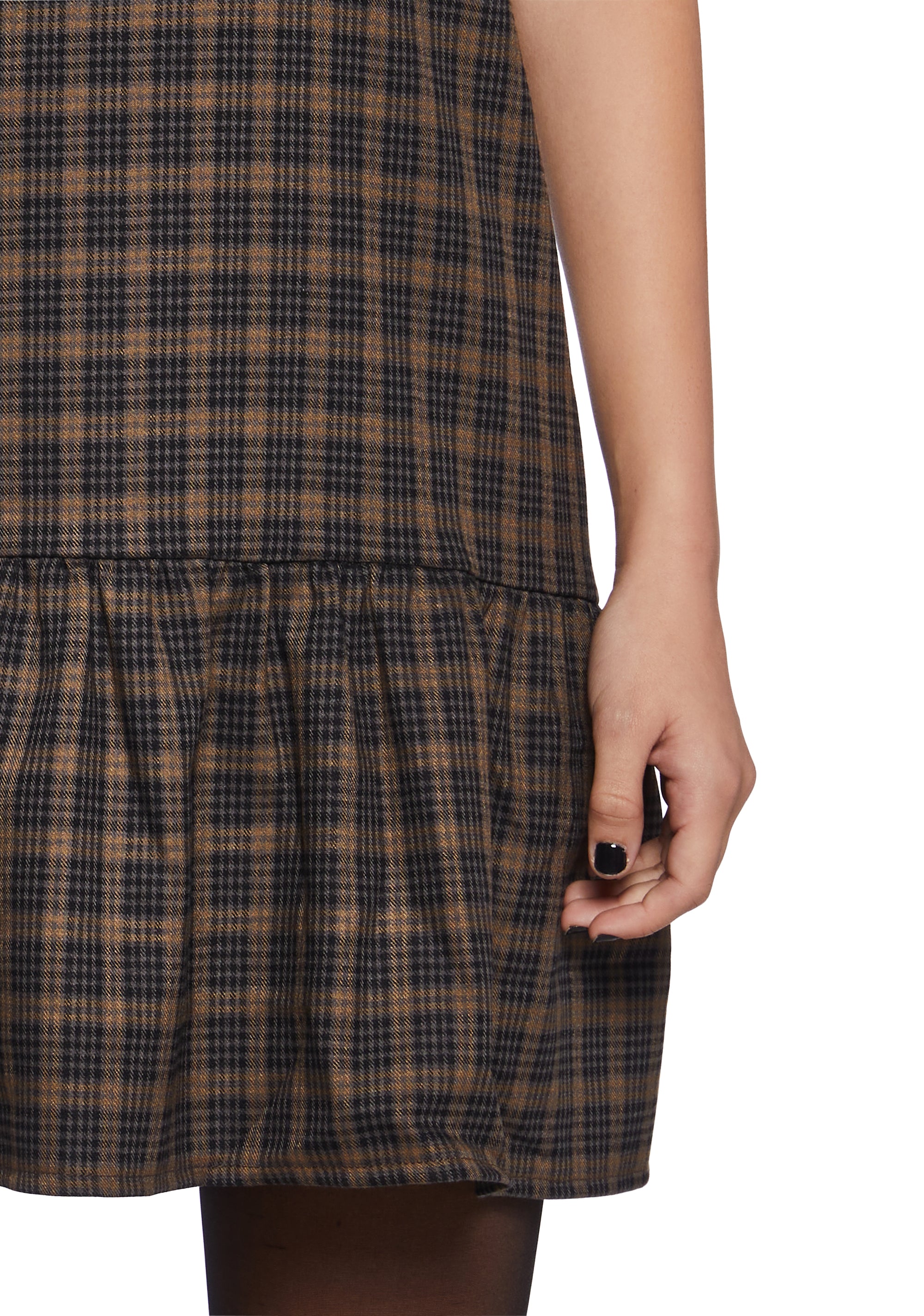 motel jacena mini dress Motel Sleeveless Plaid Drop Waist Mini Dress