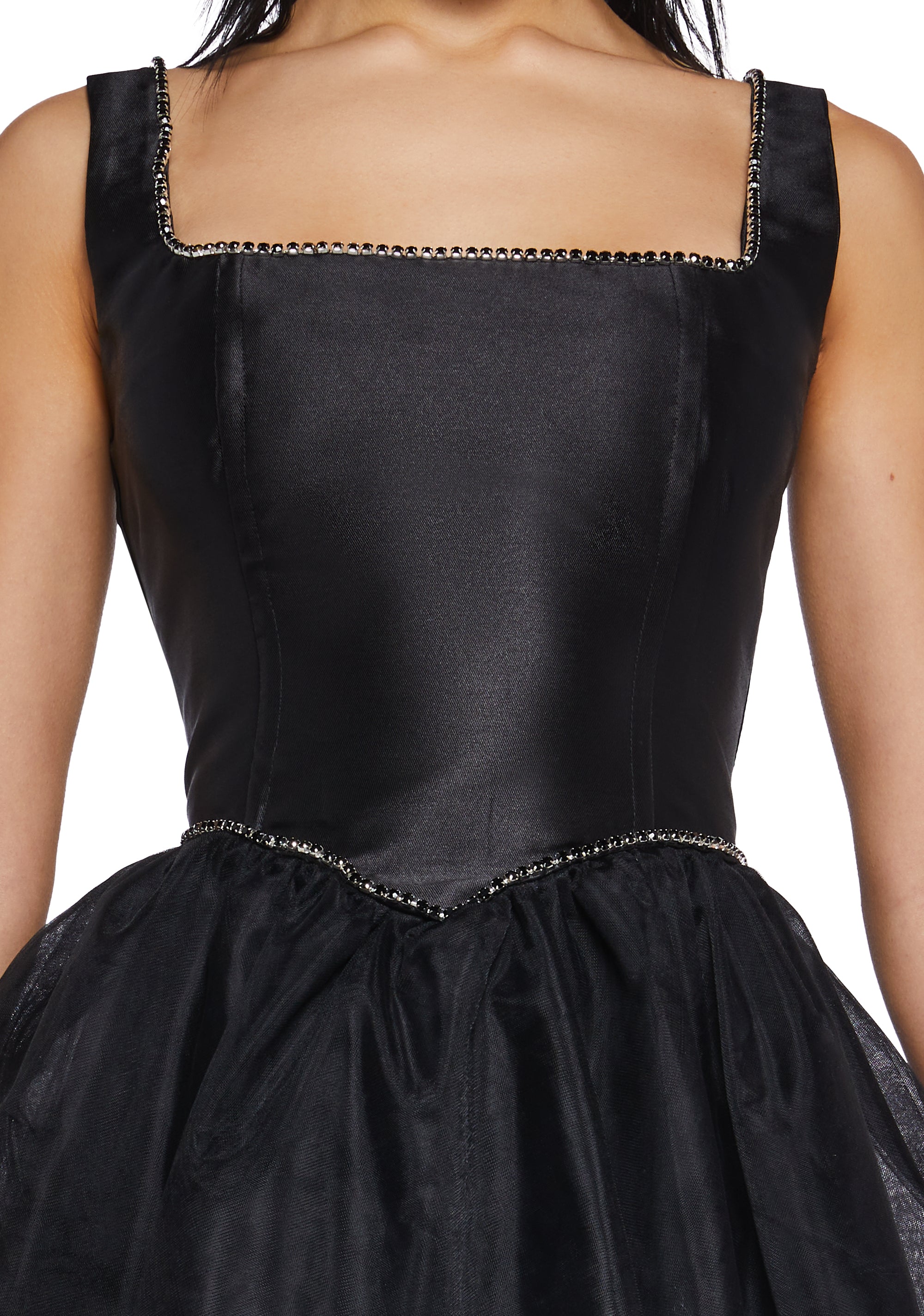 Satin Tulle Tutu Sleeveless Mini Corset Dress Sugar Thrillz - Black Dolls Kill Satin Tulle Tutu Sleeveless Mini Corset Dress Sugar Thrillz - Black Dolls Kill