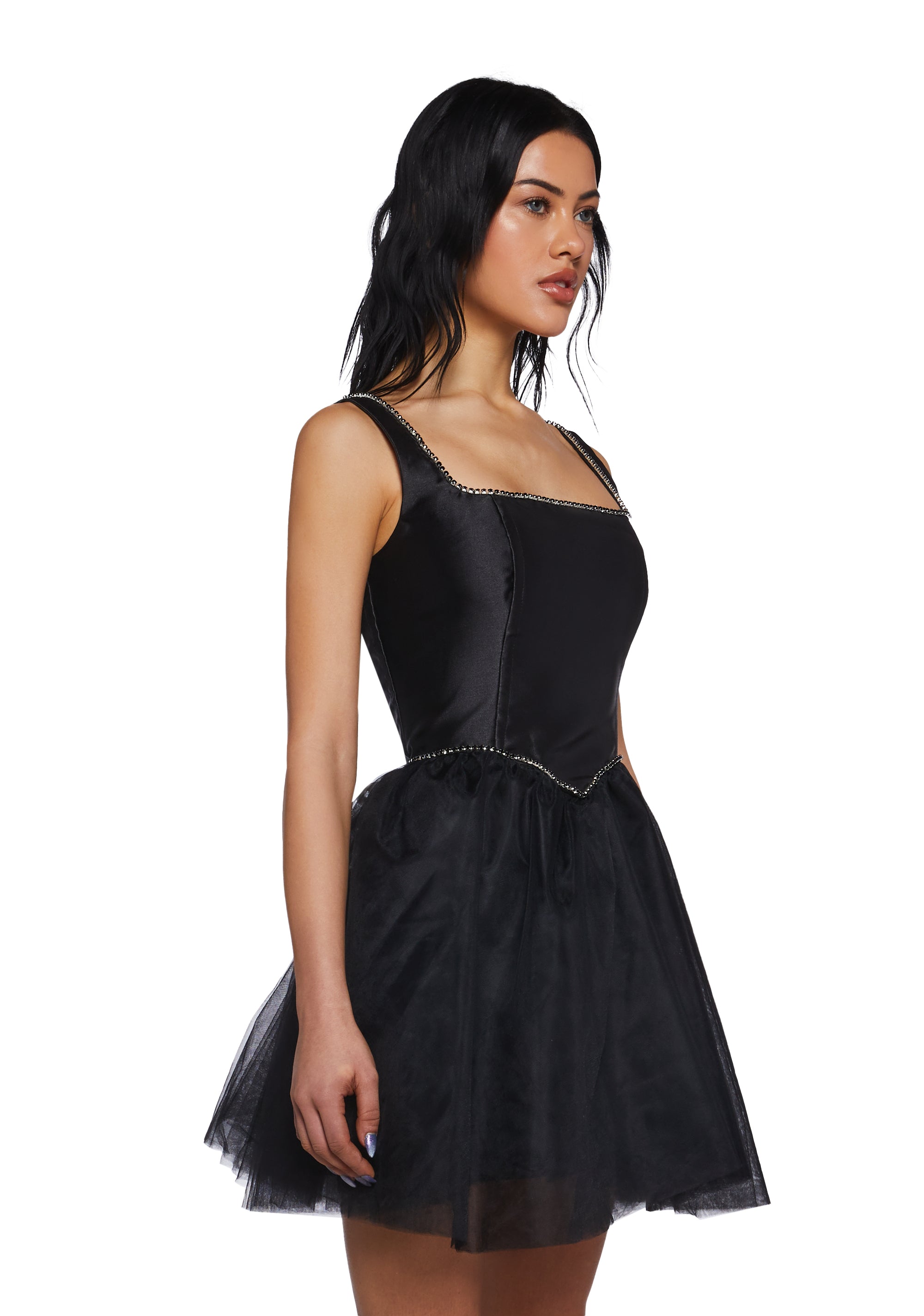 Polished Pirouette Corset Dress - Black Polished Pirouette Corset Dress - Black