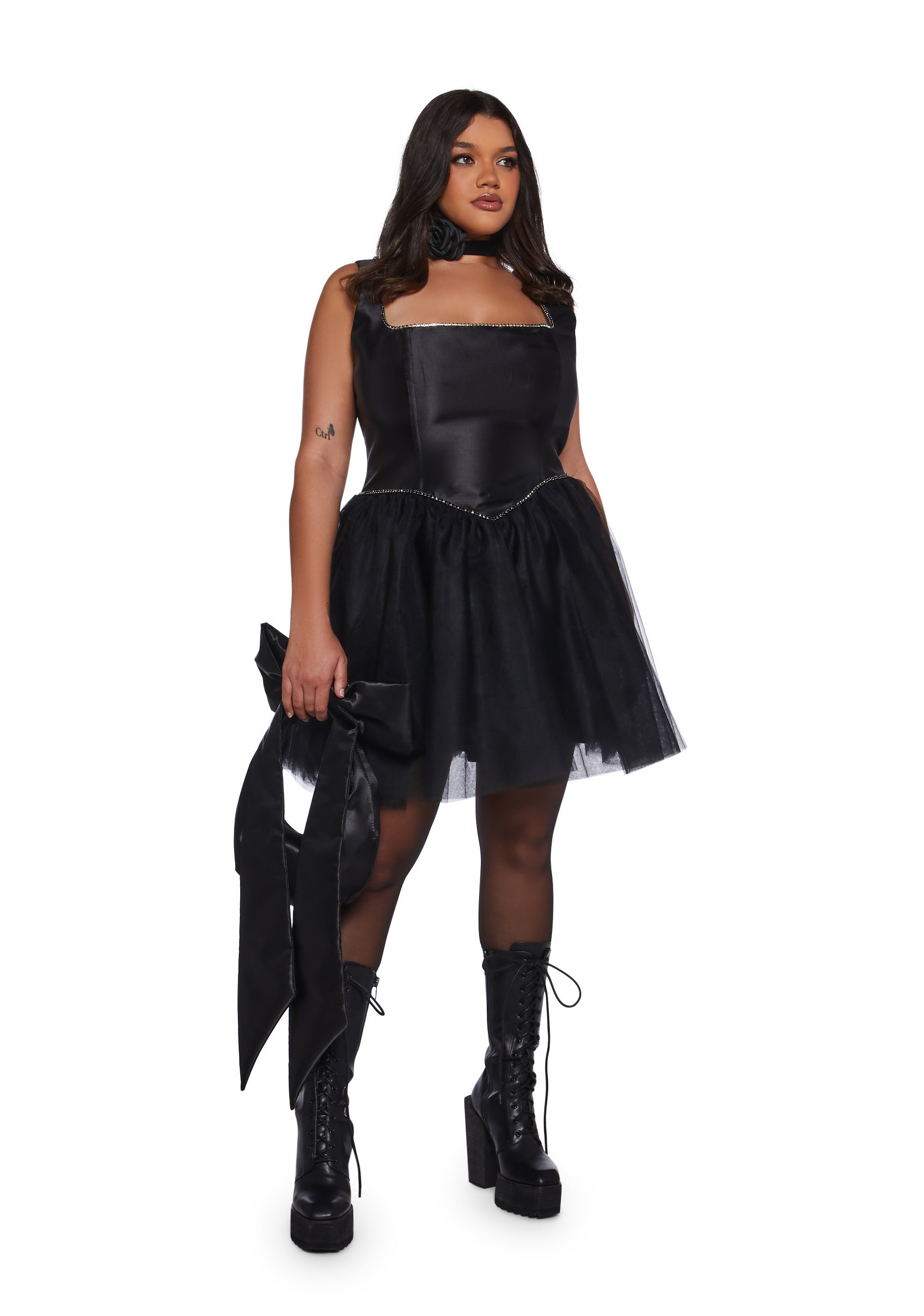 white christmas dresses Satin Tulle Tutu Sleeveless Mini Corset Dress Sugar Thrillz