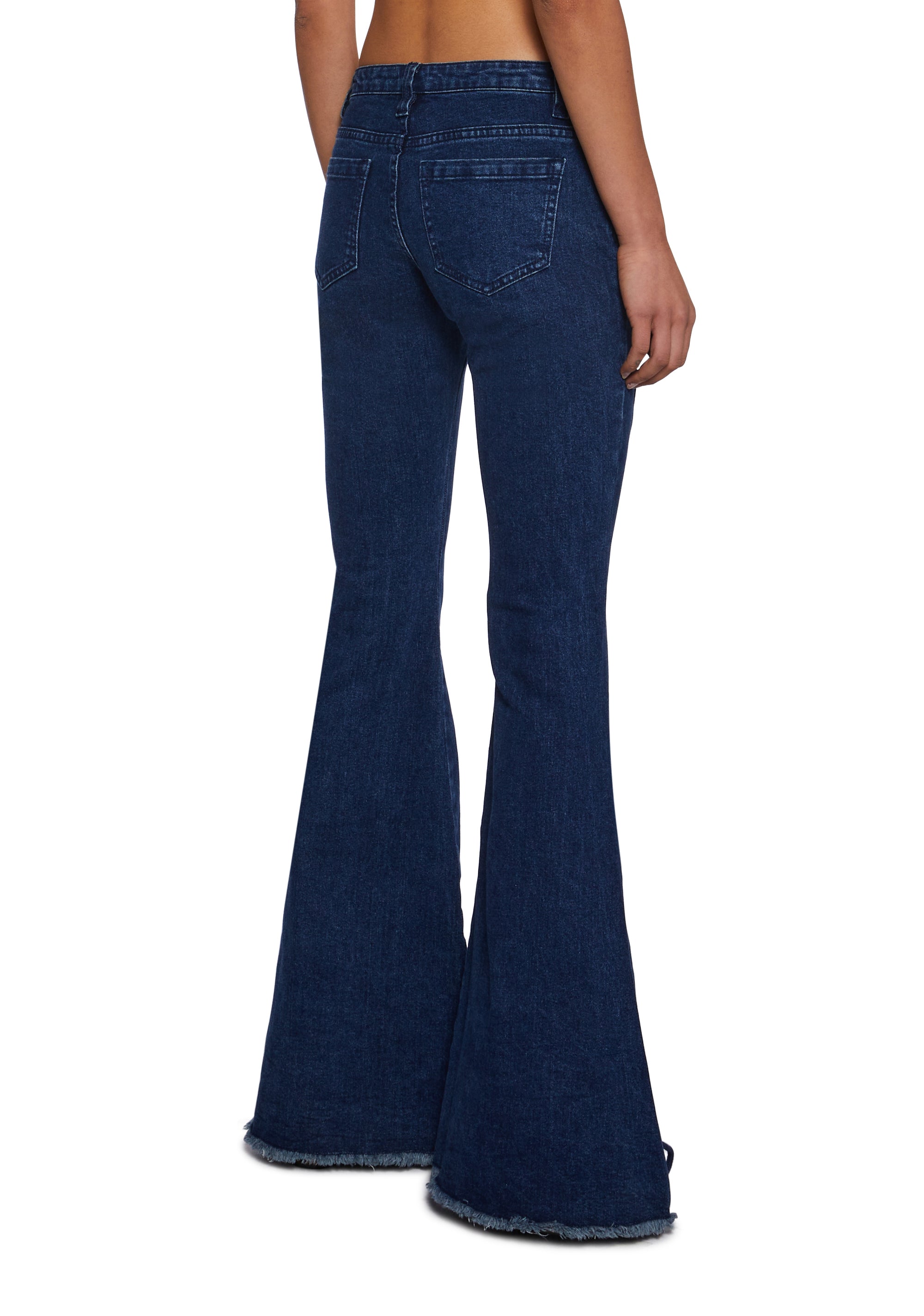 Flared Denim Lace Up Pants Jeans Current Mood - Blue – Dolls