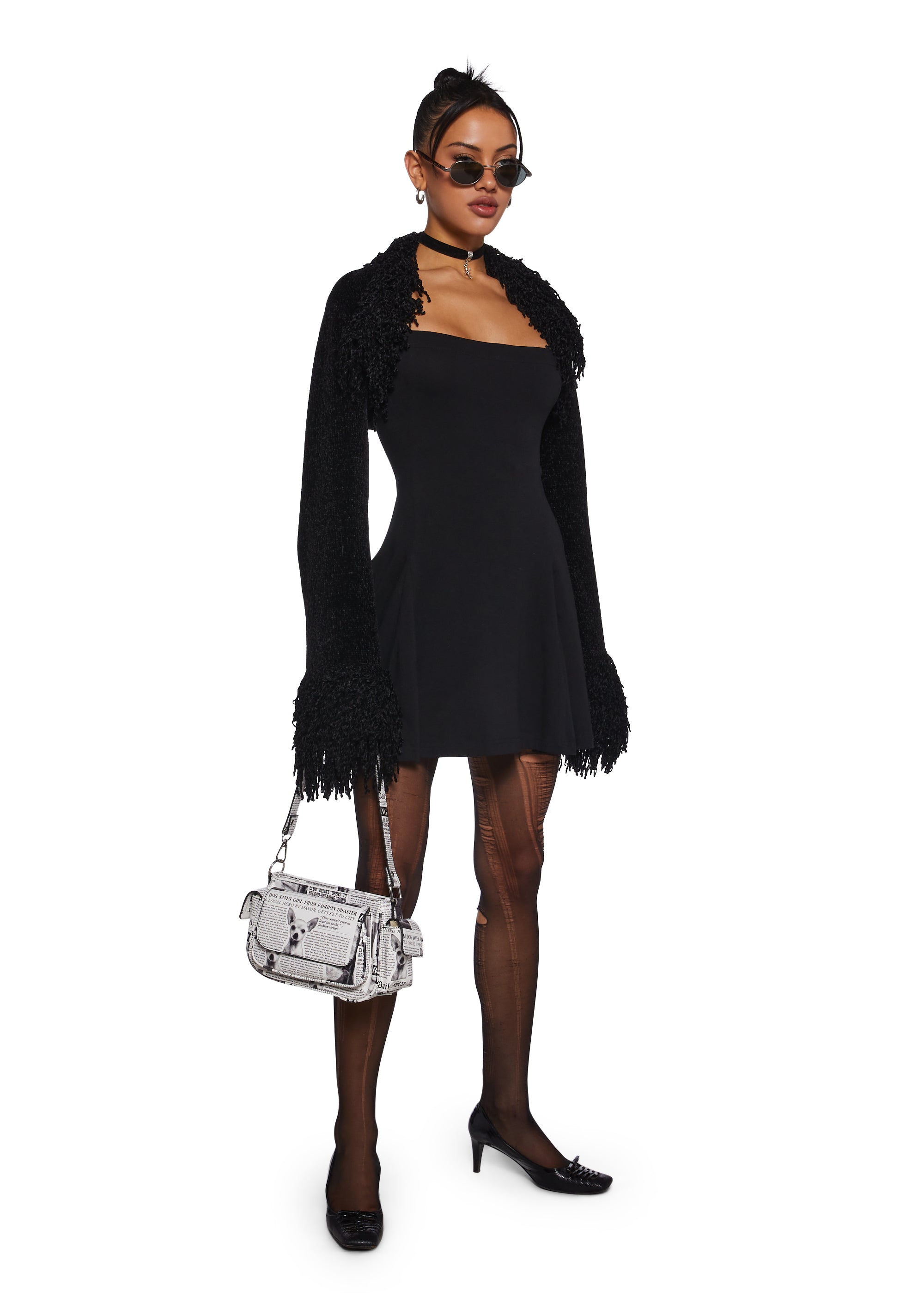 Stretchy Long Sleeve Knit Open-Back Mini Dress Delia's - Black Dolls Kill Stretchy Long Sleeve Knit Open-Back Mini Dress Delia's - Black Dolls Kill