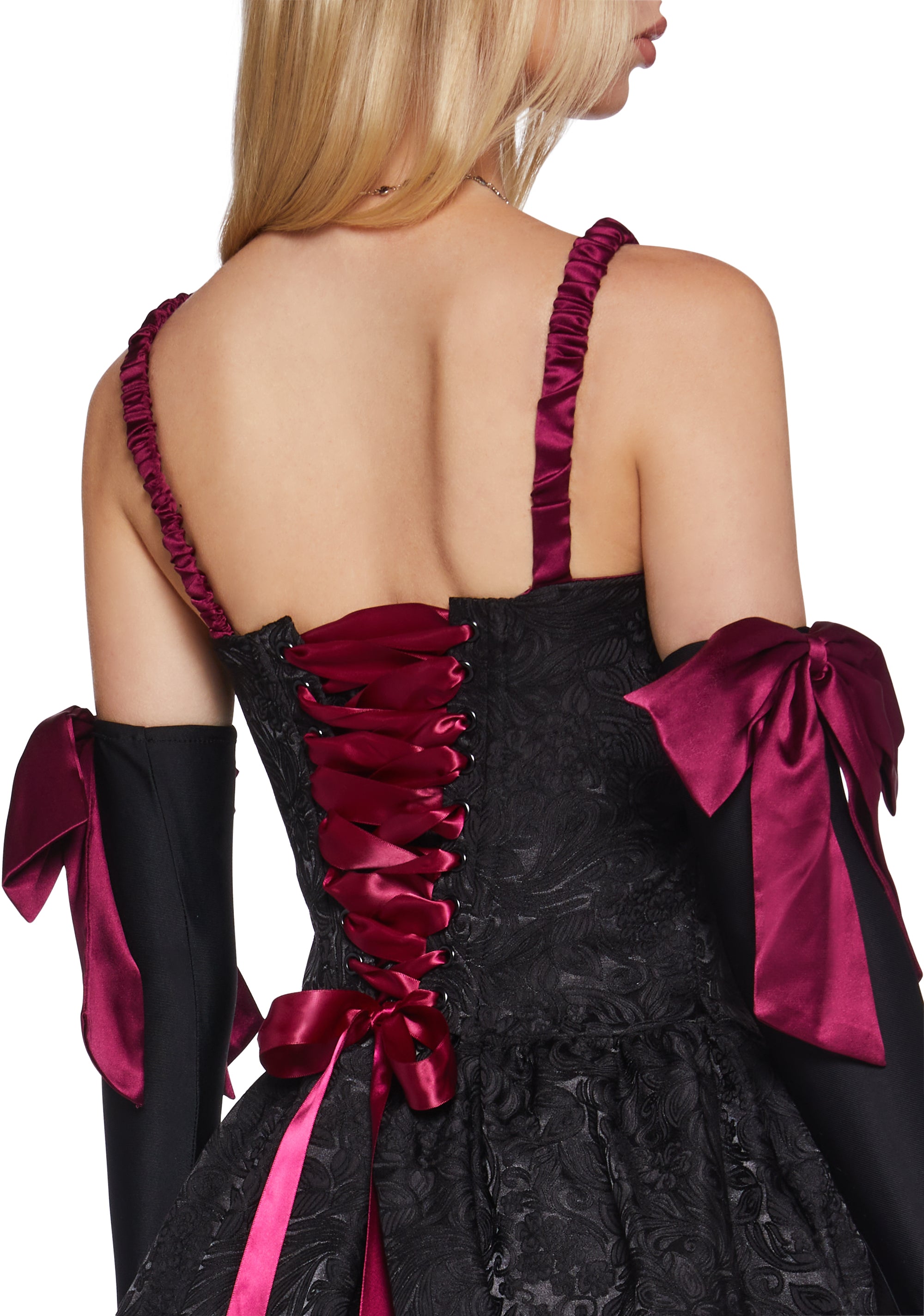 Regency Core Princess Brocade Mini Dress And Gloves Set Sugar