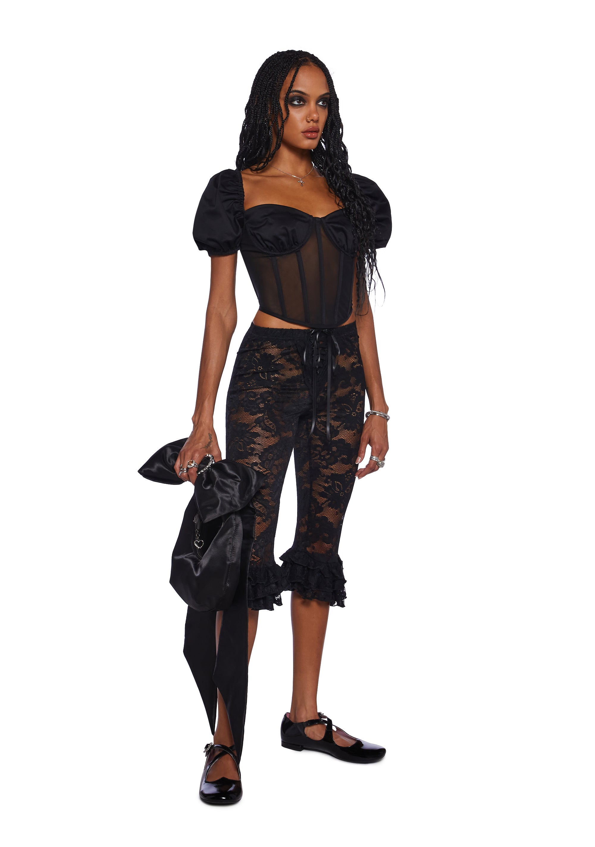 Daring Love Lace Pants - Black