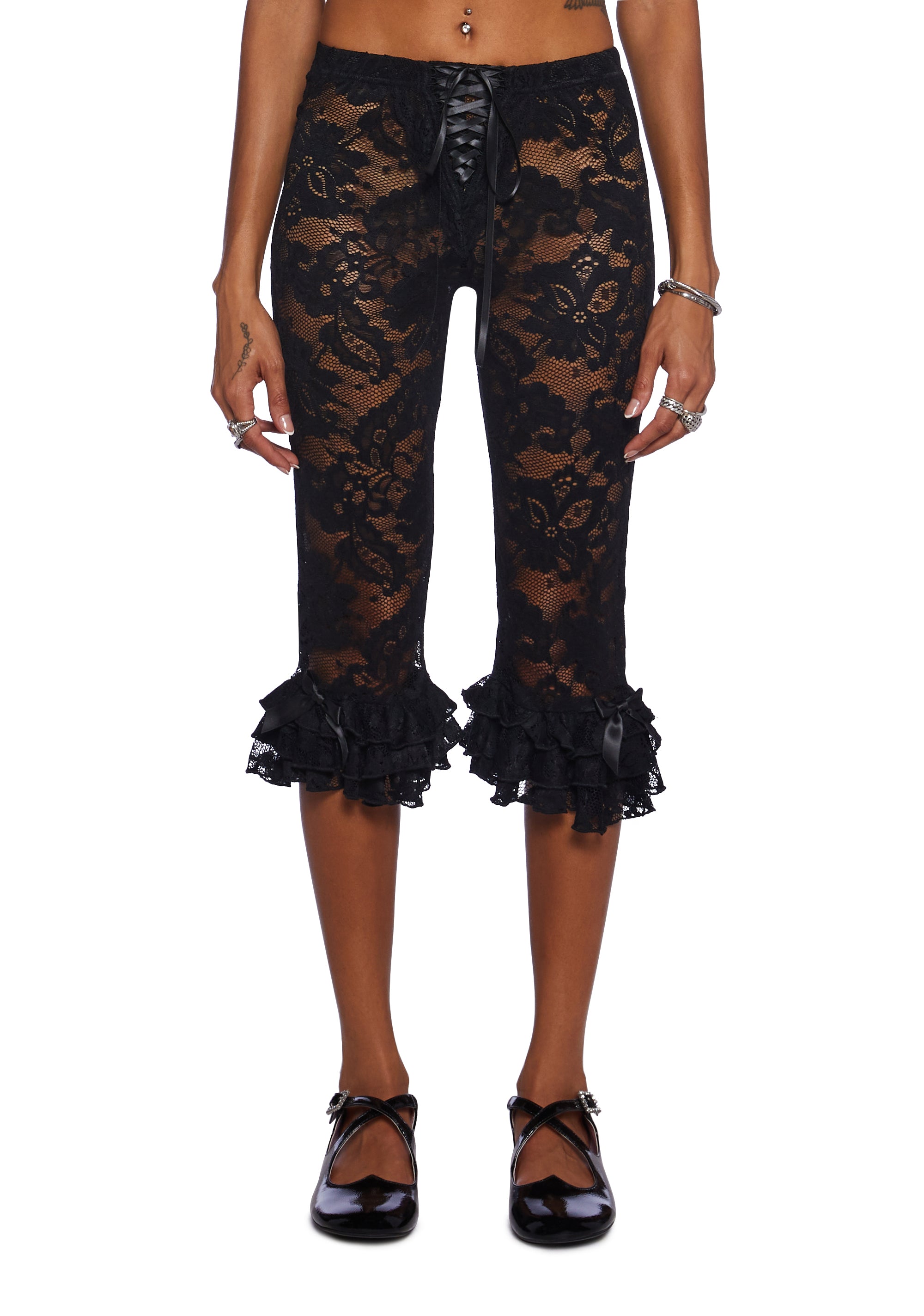 Daring Love Lace Pants - Black