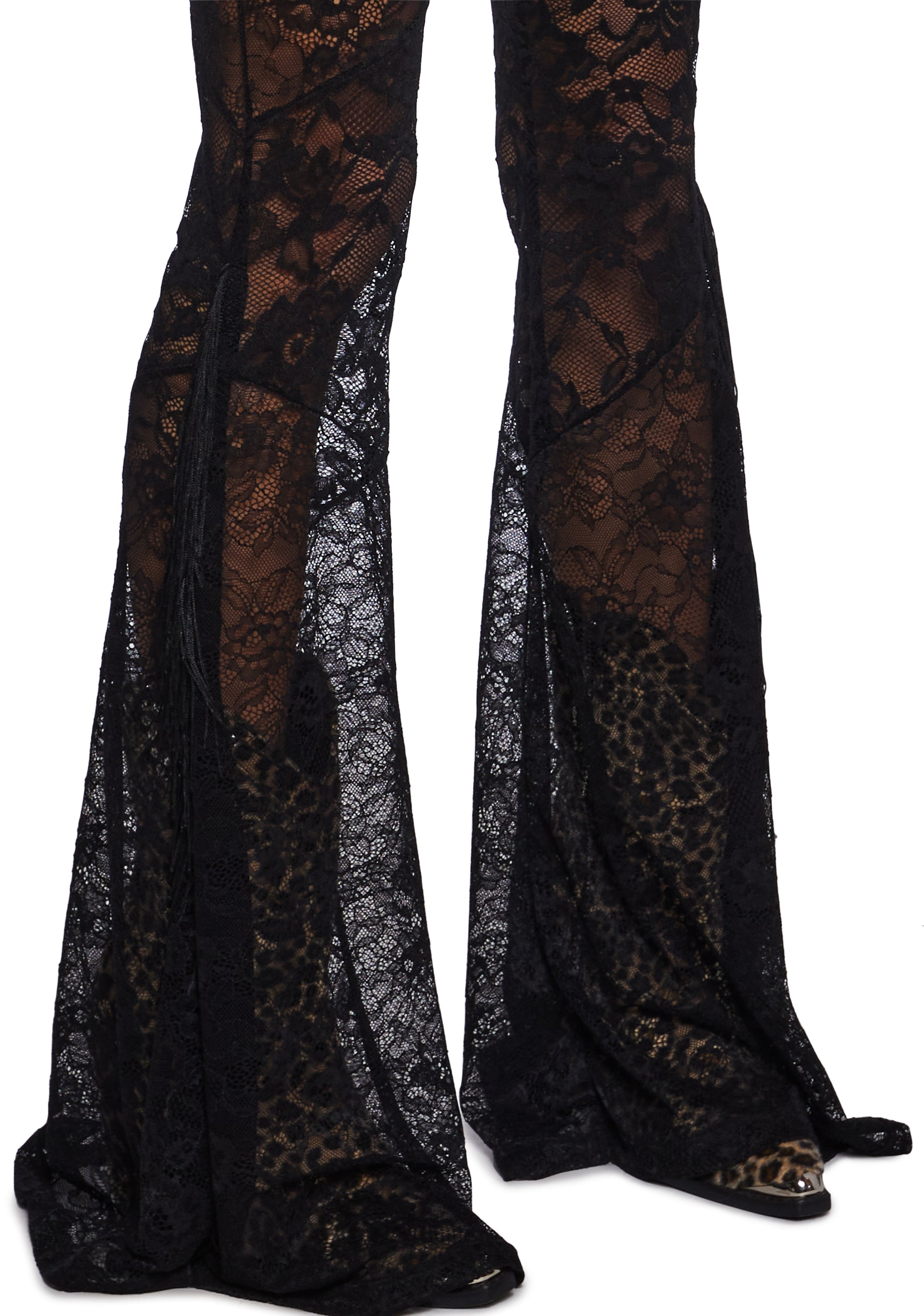 Test Of Time Lace And Fringe Flare Pants