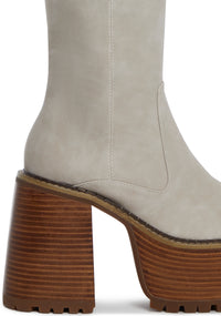 Vintage Soul Knee High Boots - Off White