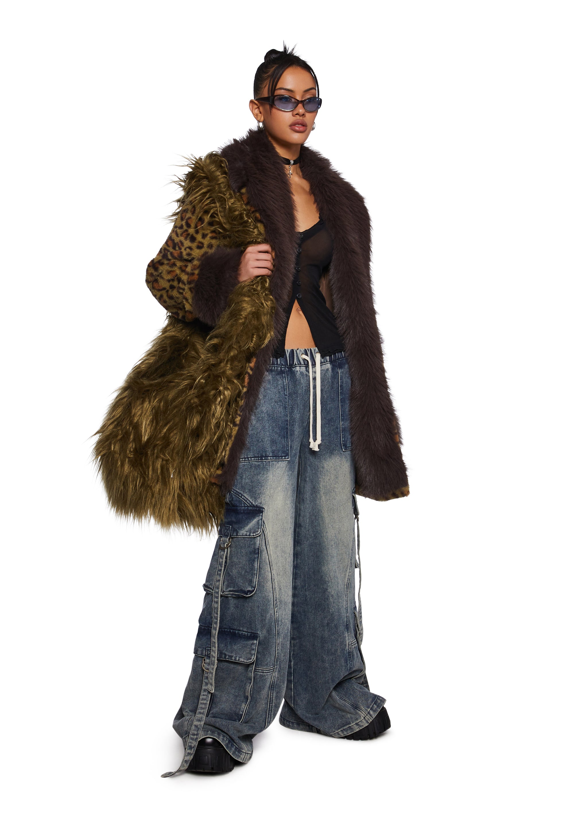 Delia's Elevated Indie Fuzzy Faux Fur XXL Messenger Tote Bag