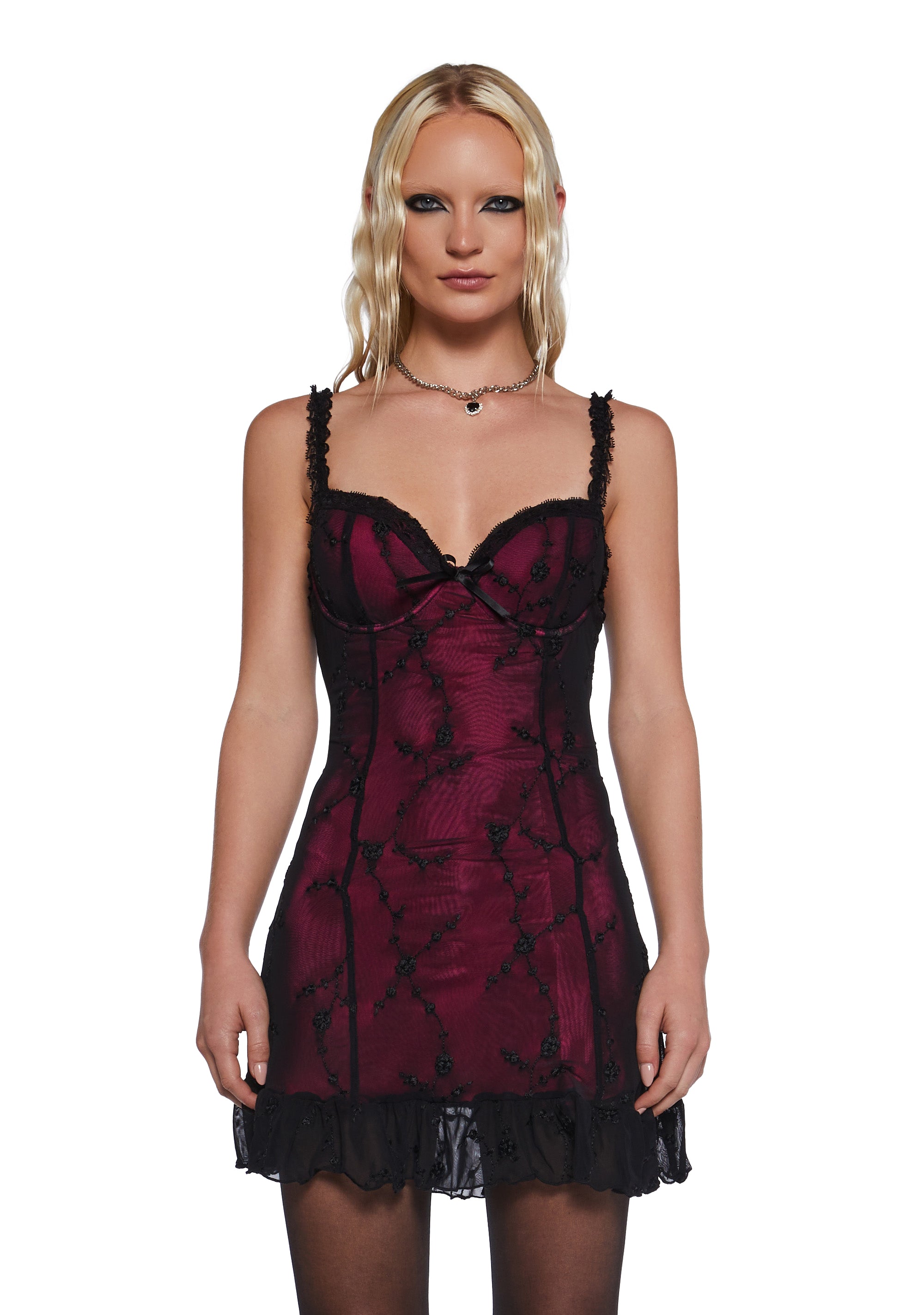 Girly Ruffle Lingerie Sheer Mesh Mini Slip Dress Sugar Thrillz - Red Dolls Kill Girly Ruffle Lingerie Sheer Mesh Mini Slip Dress Sugar Thrillz - Red Dolls Kill