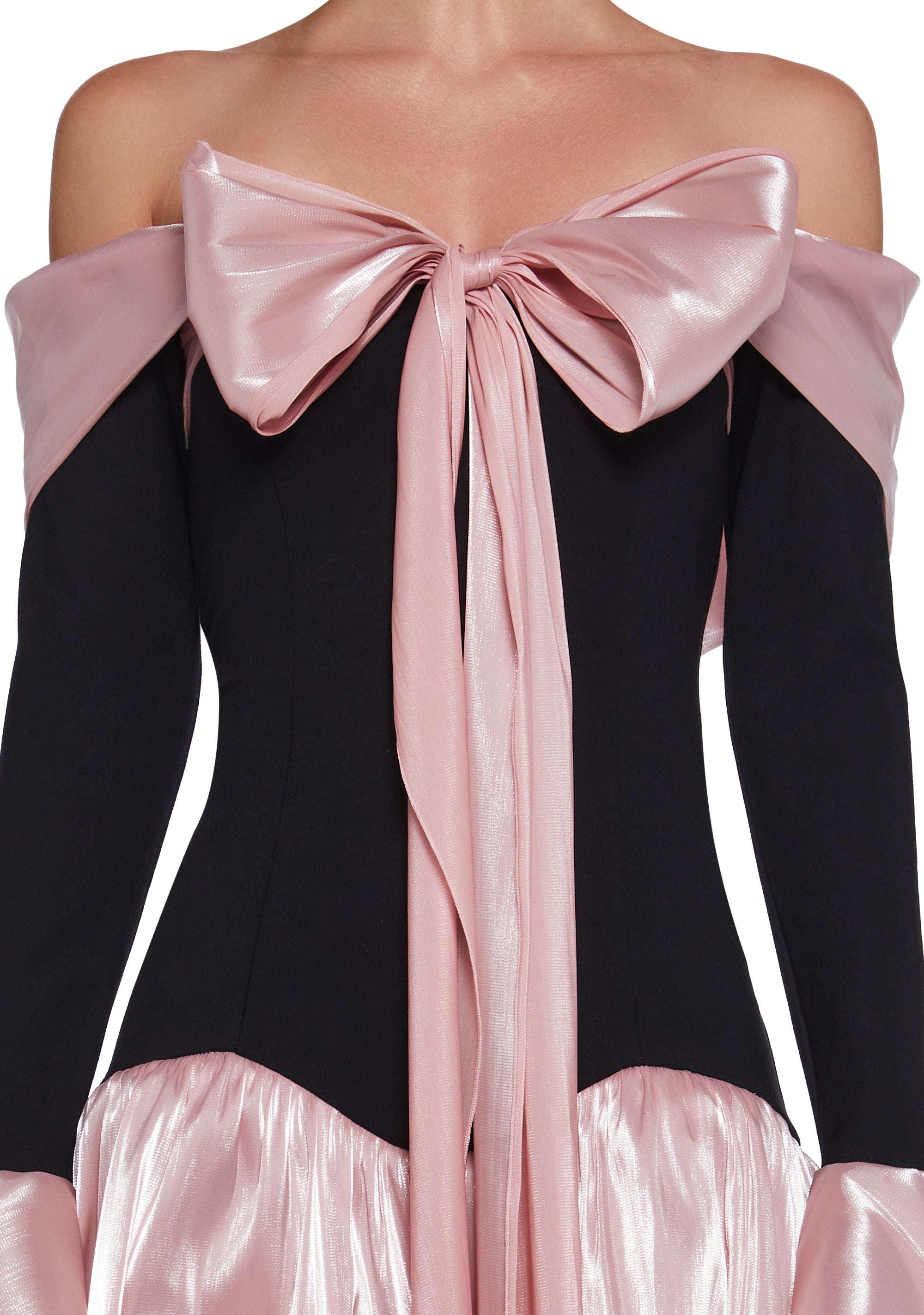 desired reign mini dress Stretchy Knit Metallic Organza Bubble Off-The-Shoulder Mini Dress Sugar Thrillz